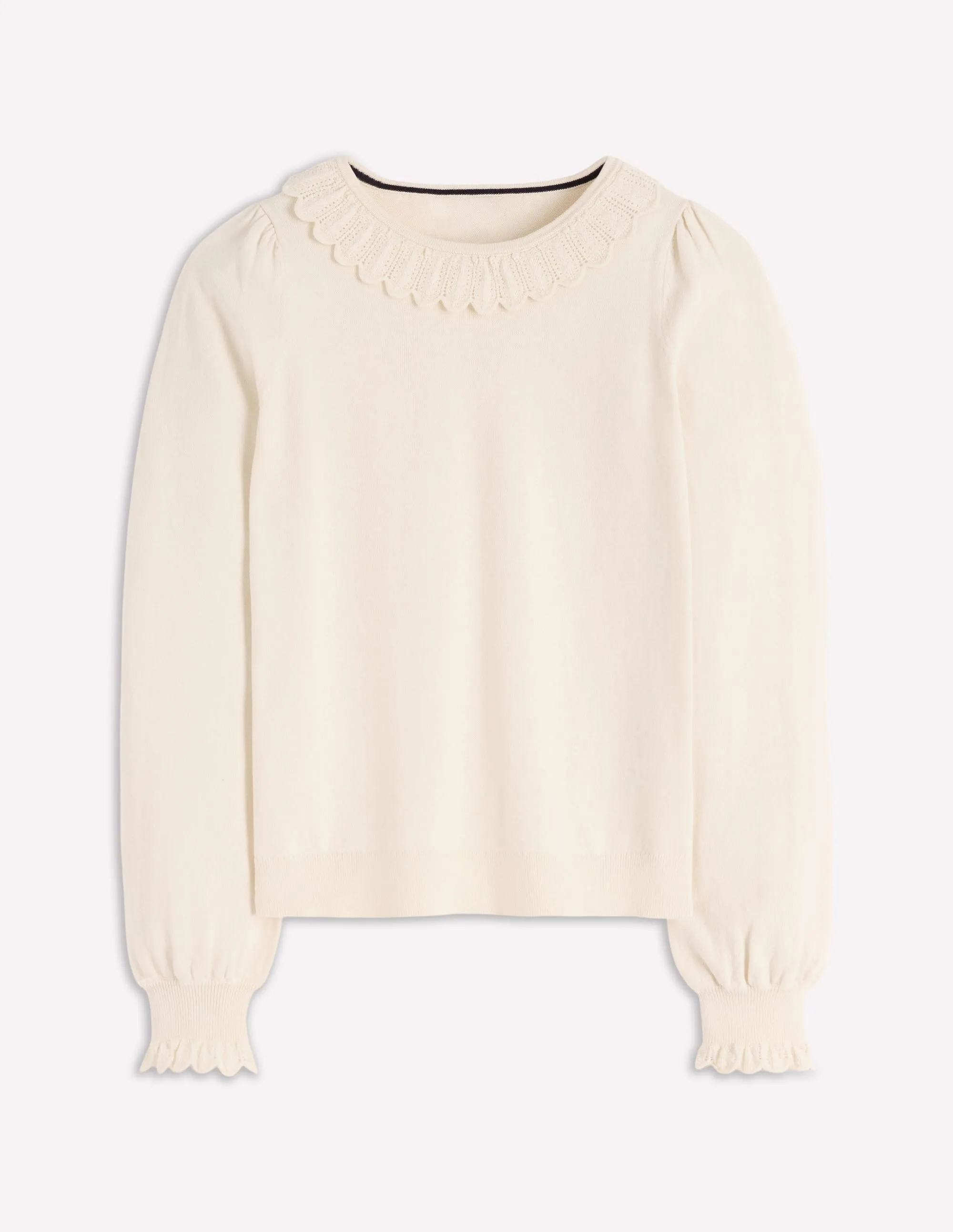 Melina Cotton Ruffle Jumper-Warm Ivory Under Layer Breathable fabric