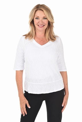 Thermal Insulation Layer Rippled Waves Elbow Sleeve Top