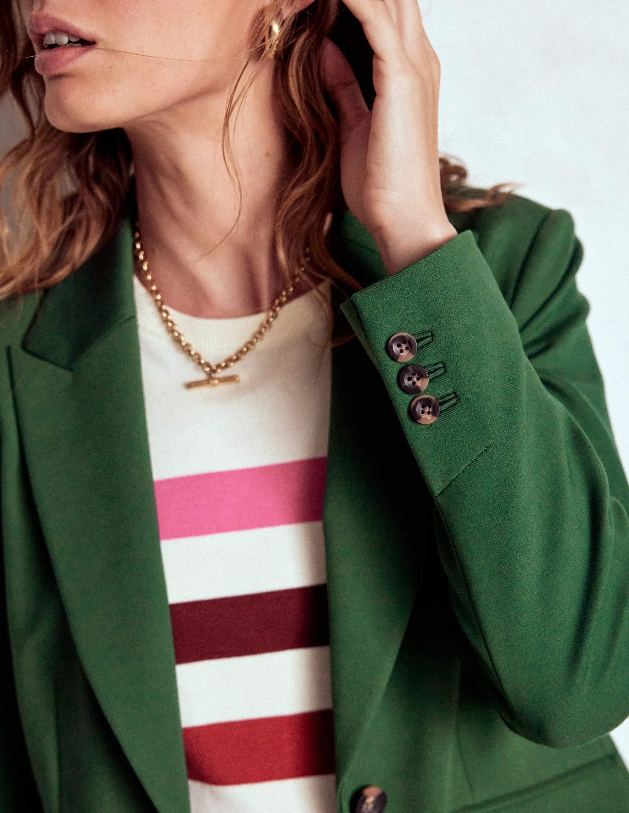 Marylebone Ponte Blazer-Hunter green High Collar Options