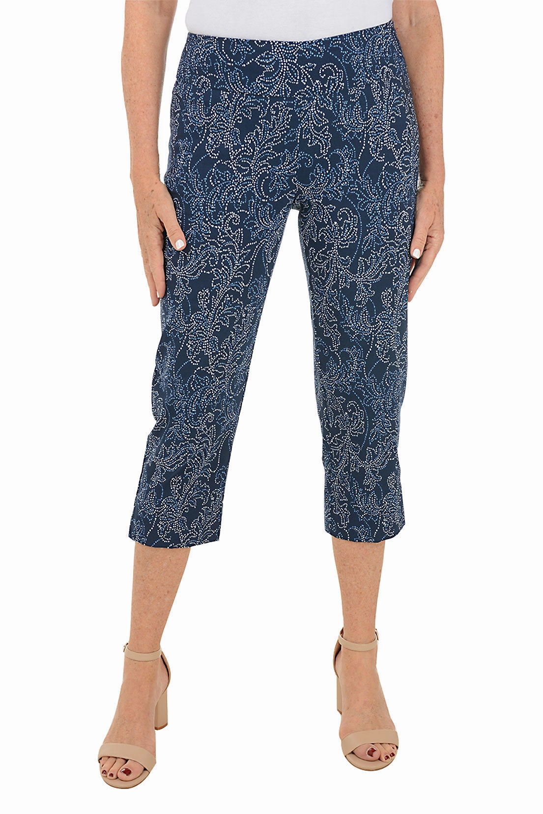 Perfectly Relaxed Riviera Flourish Pull-On Crop Pant