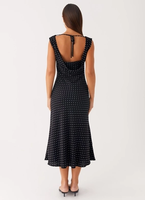 Role Model Maxi Dress - Black Polka Dot