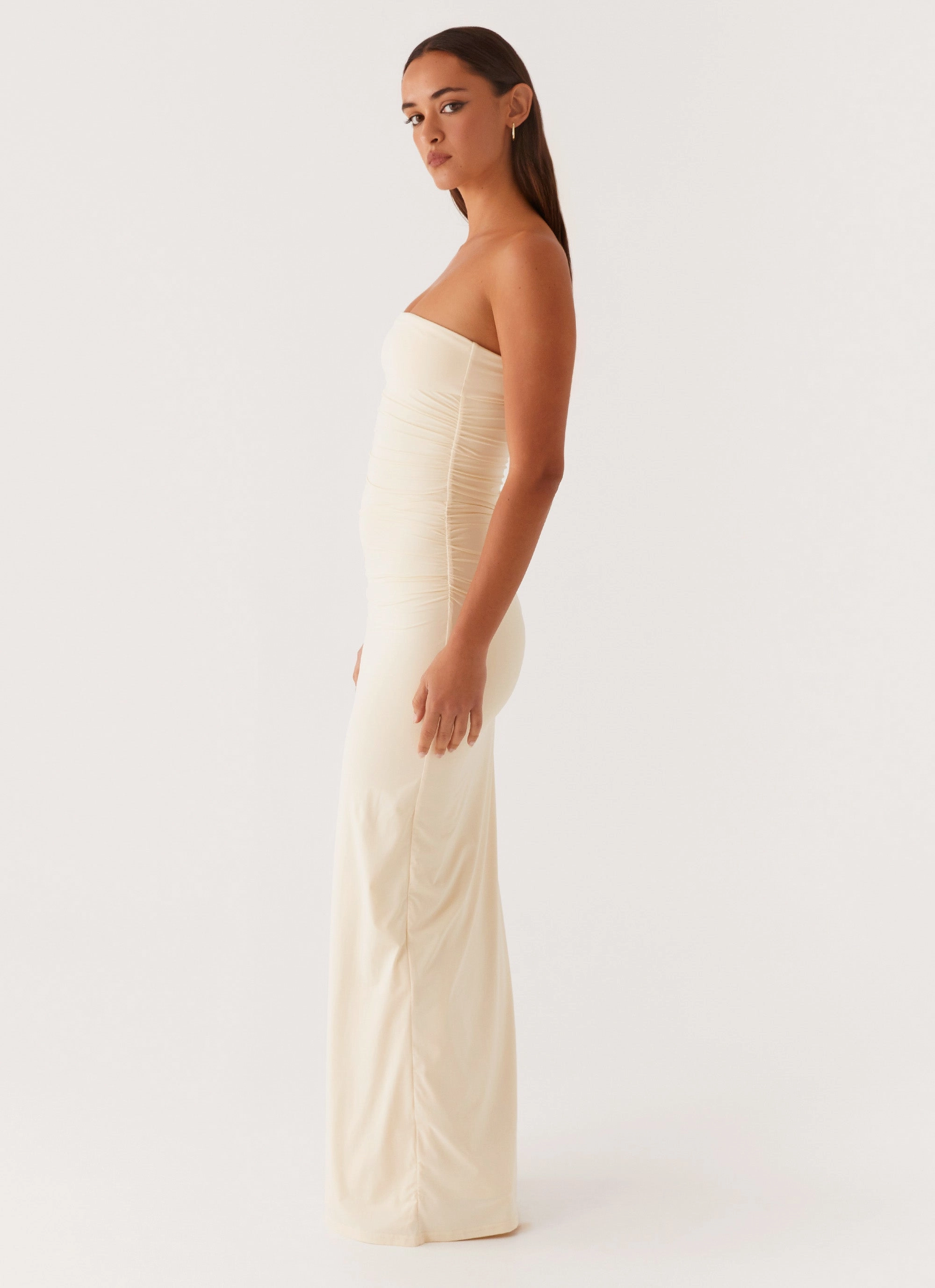 Romee Strapless Maxi Dress - Pastel Yellow