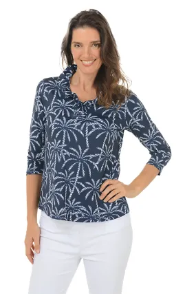 Rope Palms Ruffle Neck UPF50  Top UVProtection