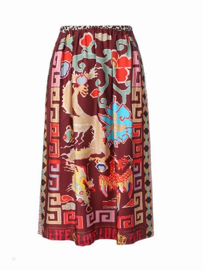 ROSALEE PRINTED SKIRT High Density Weave