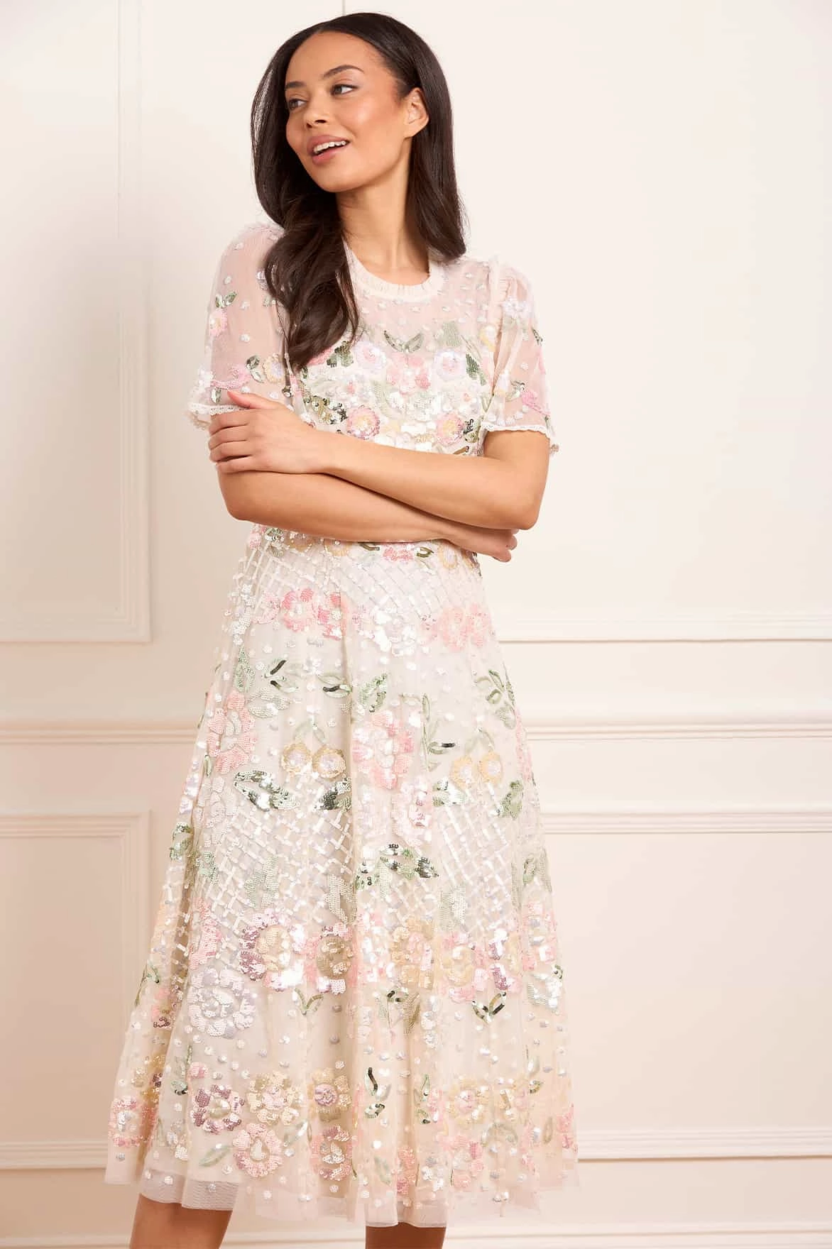 Office Shape Minimal Touch Rosalie Short Sleeve Ballerina Dress