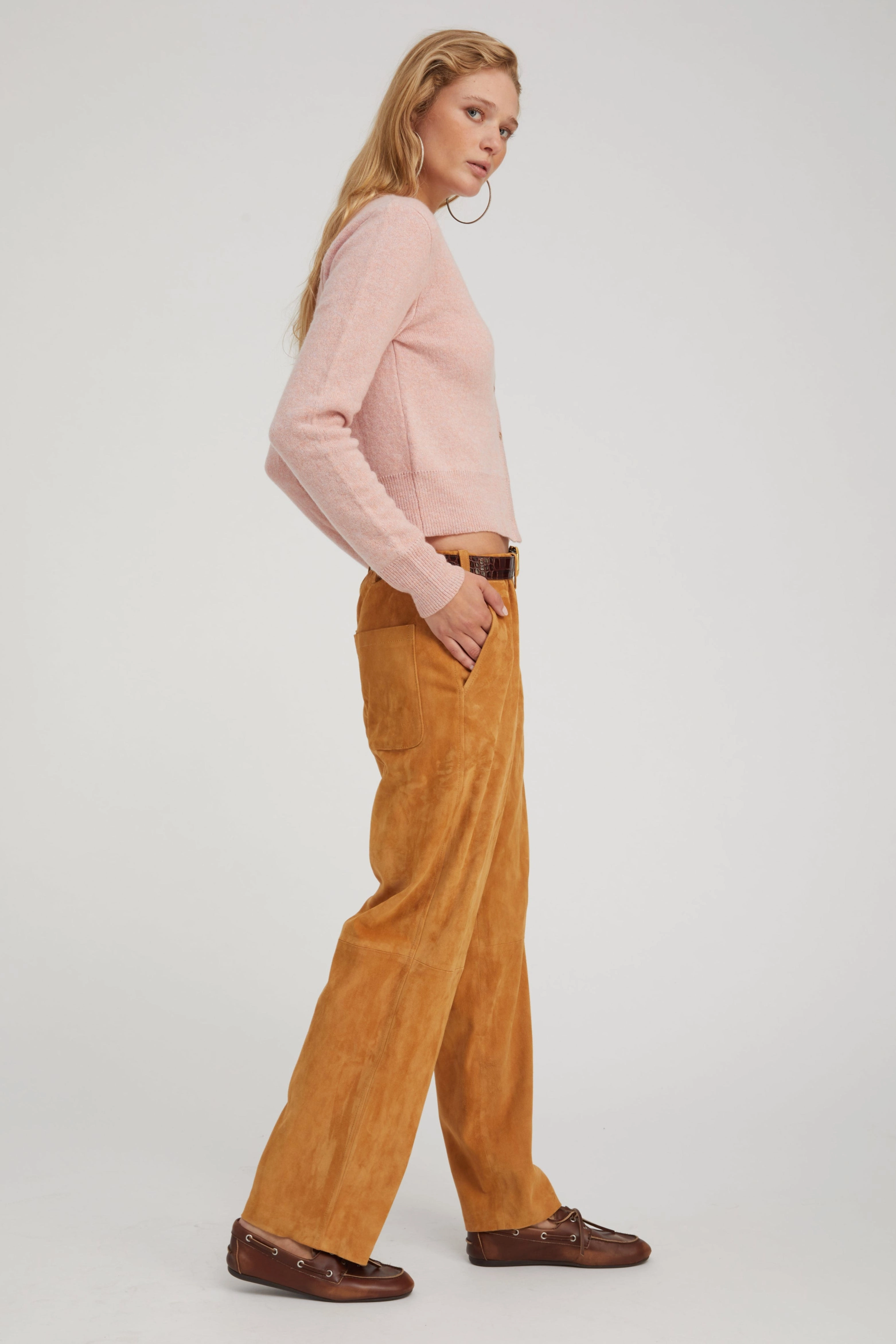 Rose Cashmere Baby Cardigan Ventilated Side Panels Stretch Comfort