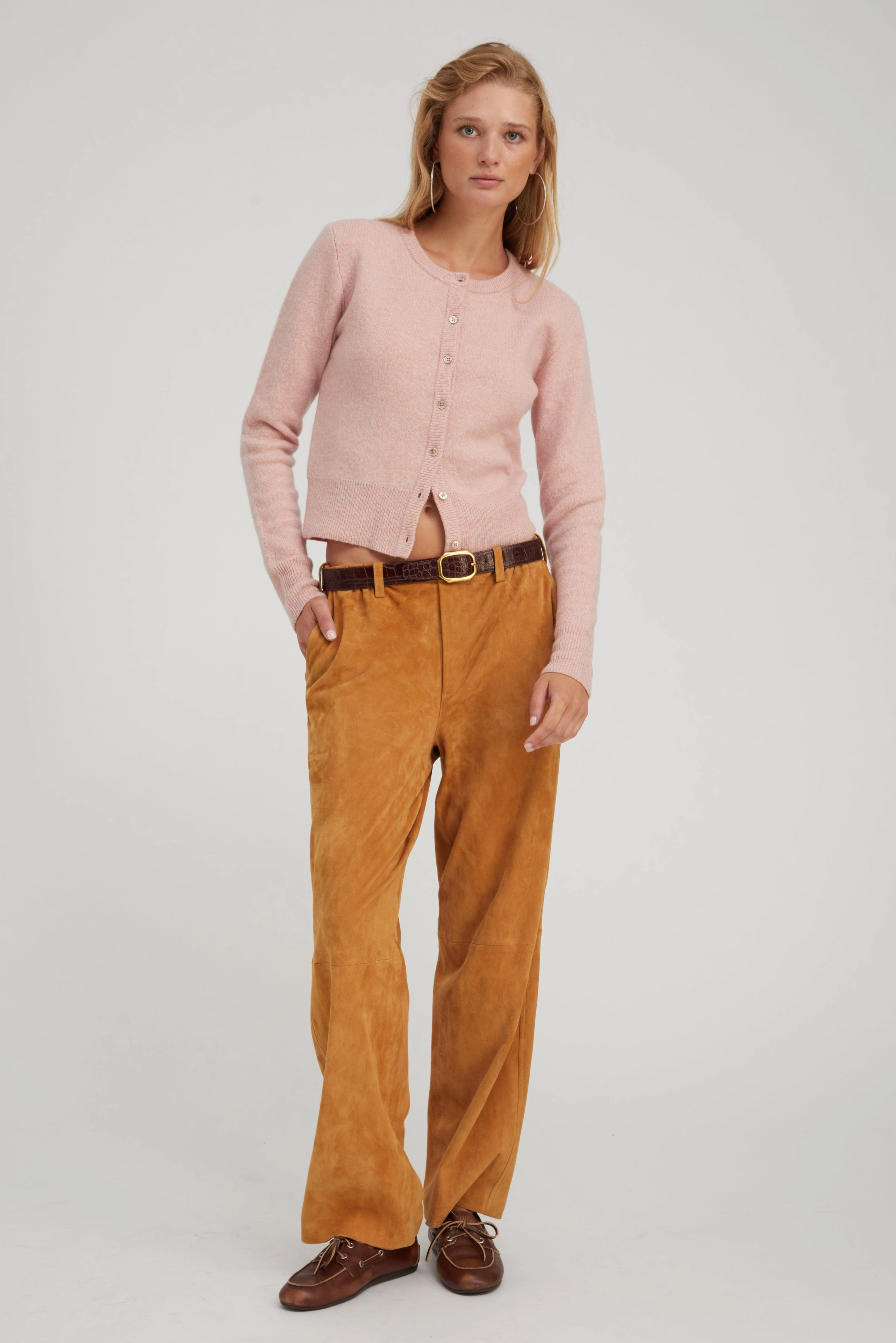 Rose Cashmere Baby Cardigan Odor Resistant Coating