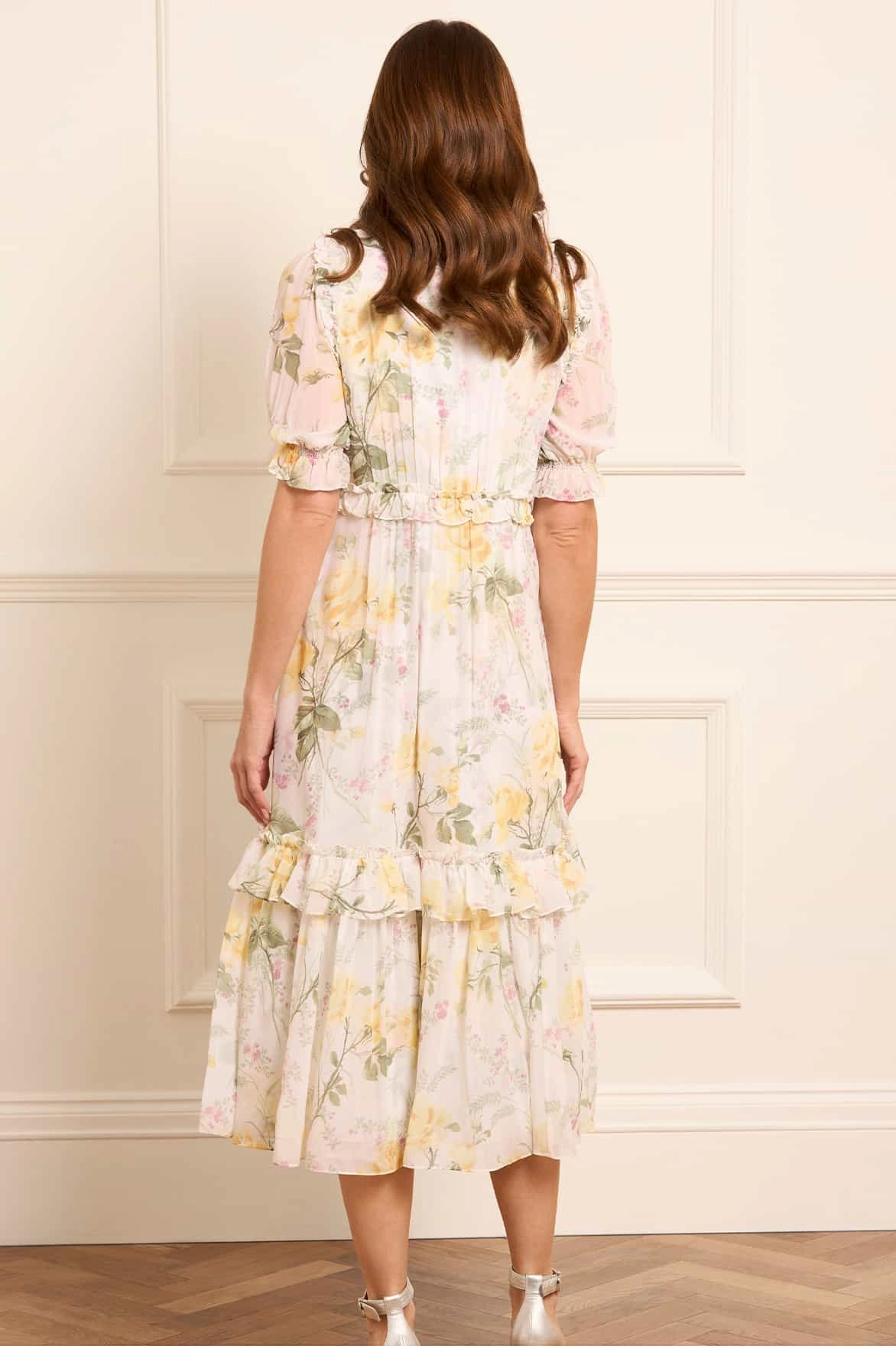 Rose Chiffon Short Sleeve Ballerina Dress Work Pairing Luxe Mood