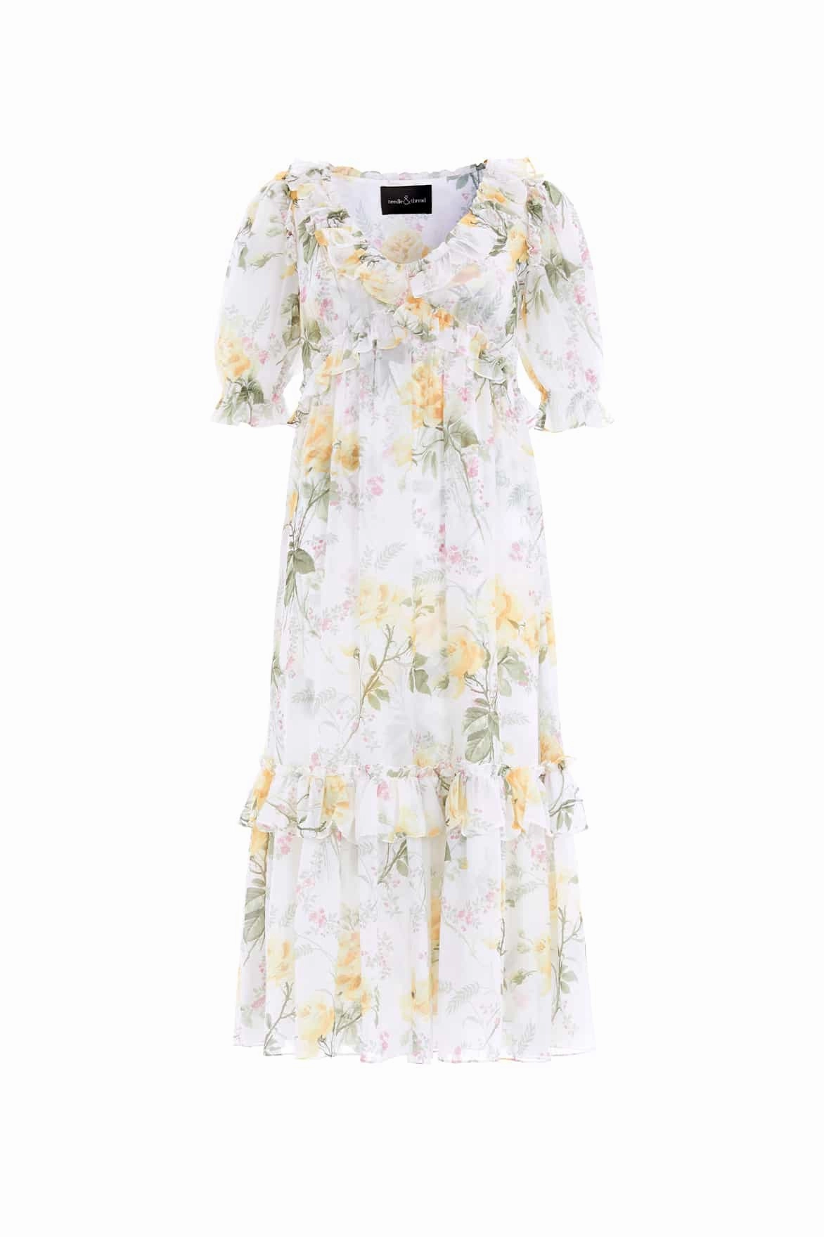 Rose Chiffon Short Sleeve Ballerina Dress Evening Event Modern Layering