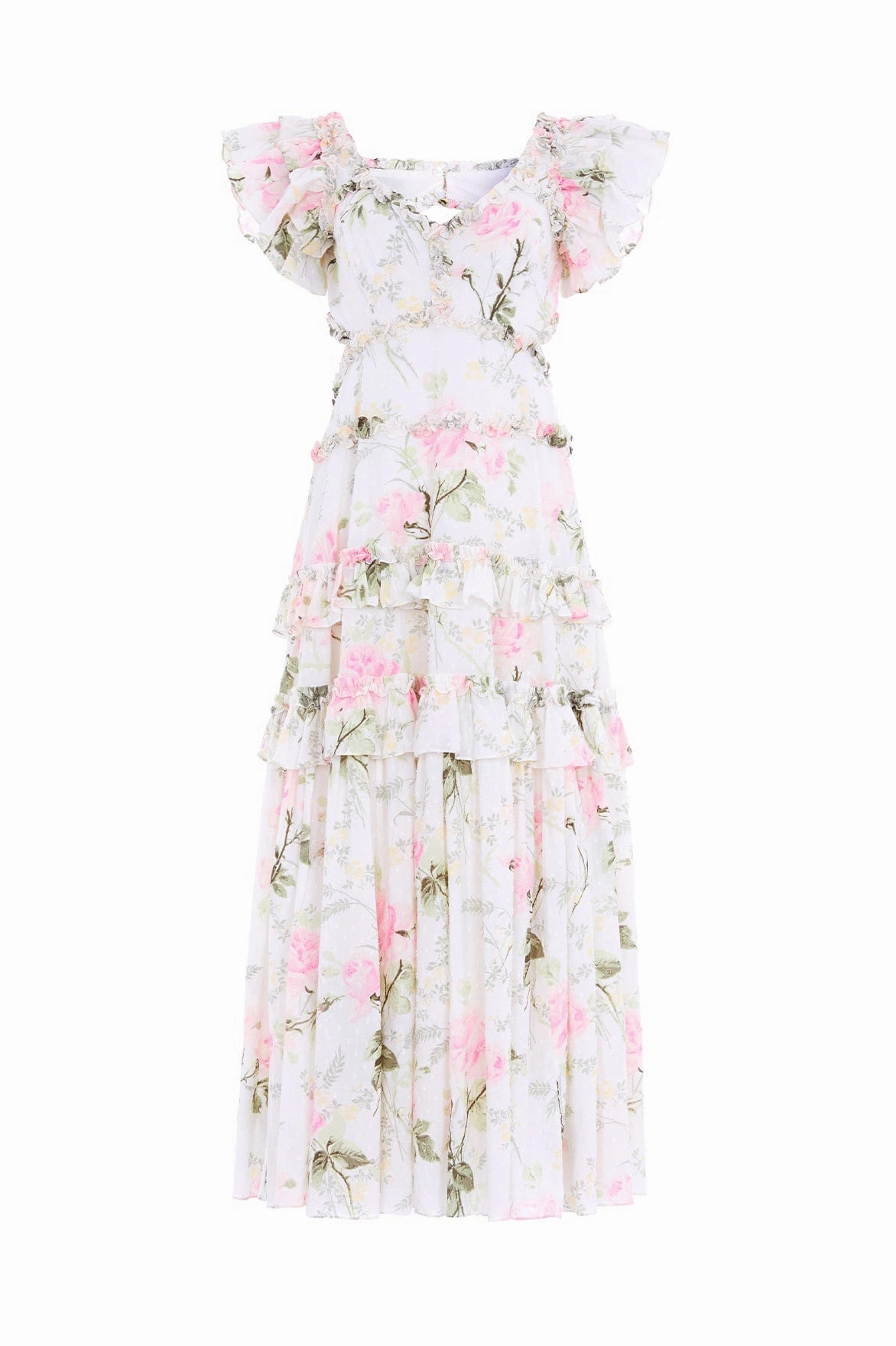 Balanced Tones Rose Cotton Backless Ankle Gown