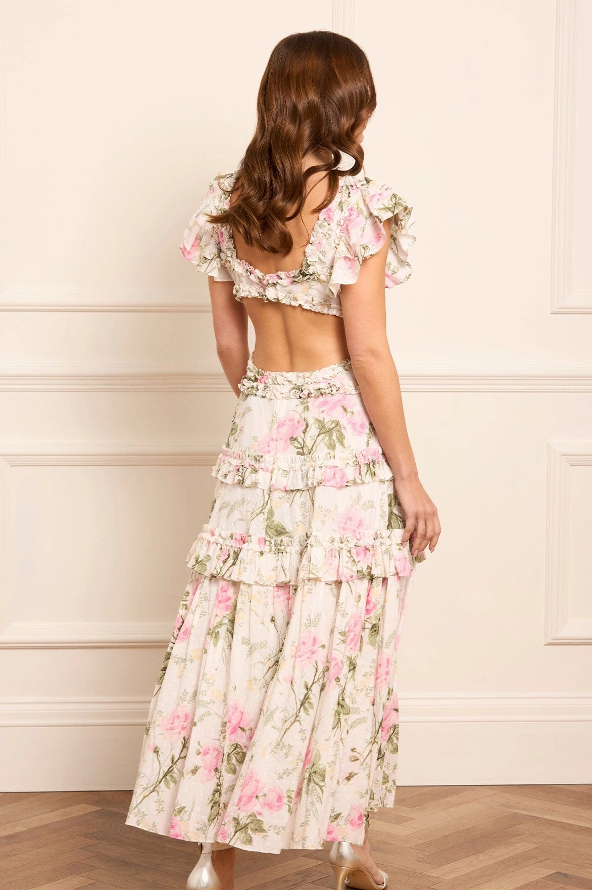 Dream Look Rose Cotton Backless Ankle Gown