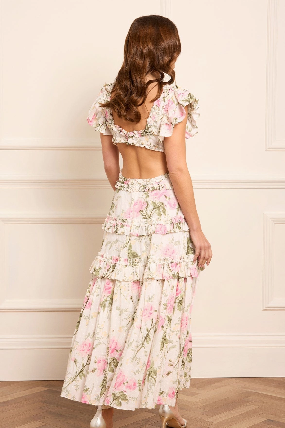 Rose Cotton Backless Ankle Gown Quick Elegance