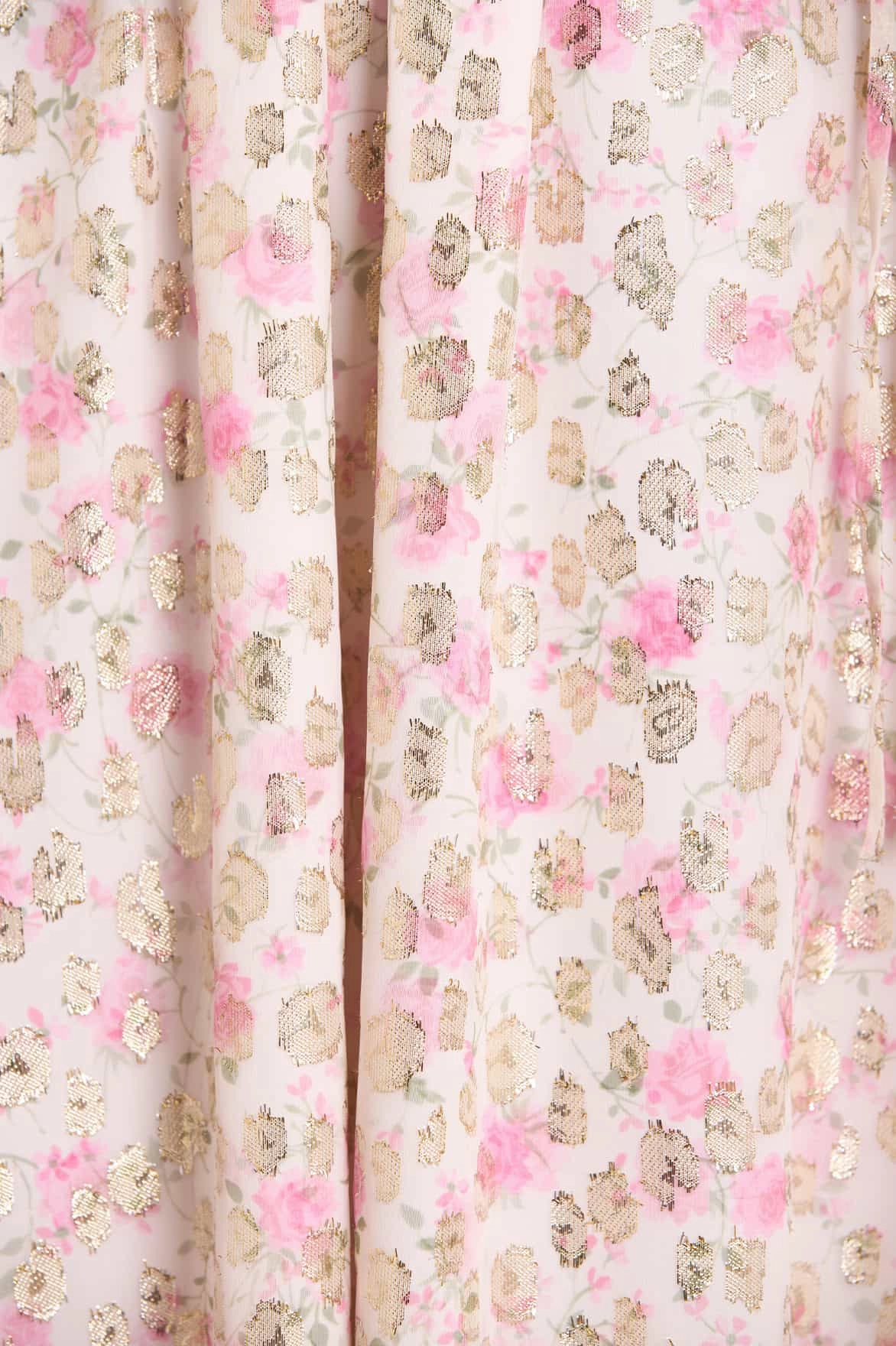 Snag-Resistant Rose Ditsy Lurex Midaxi Dress