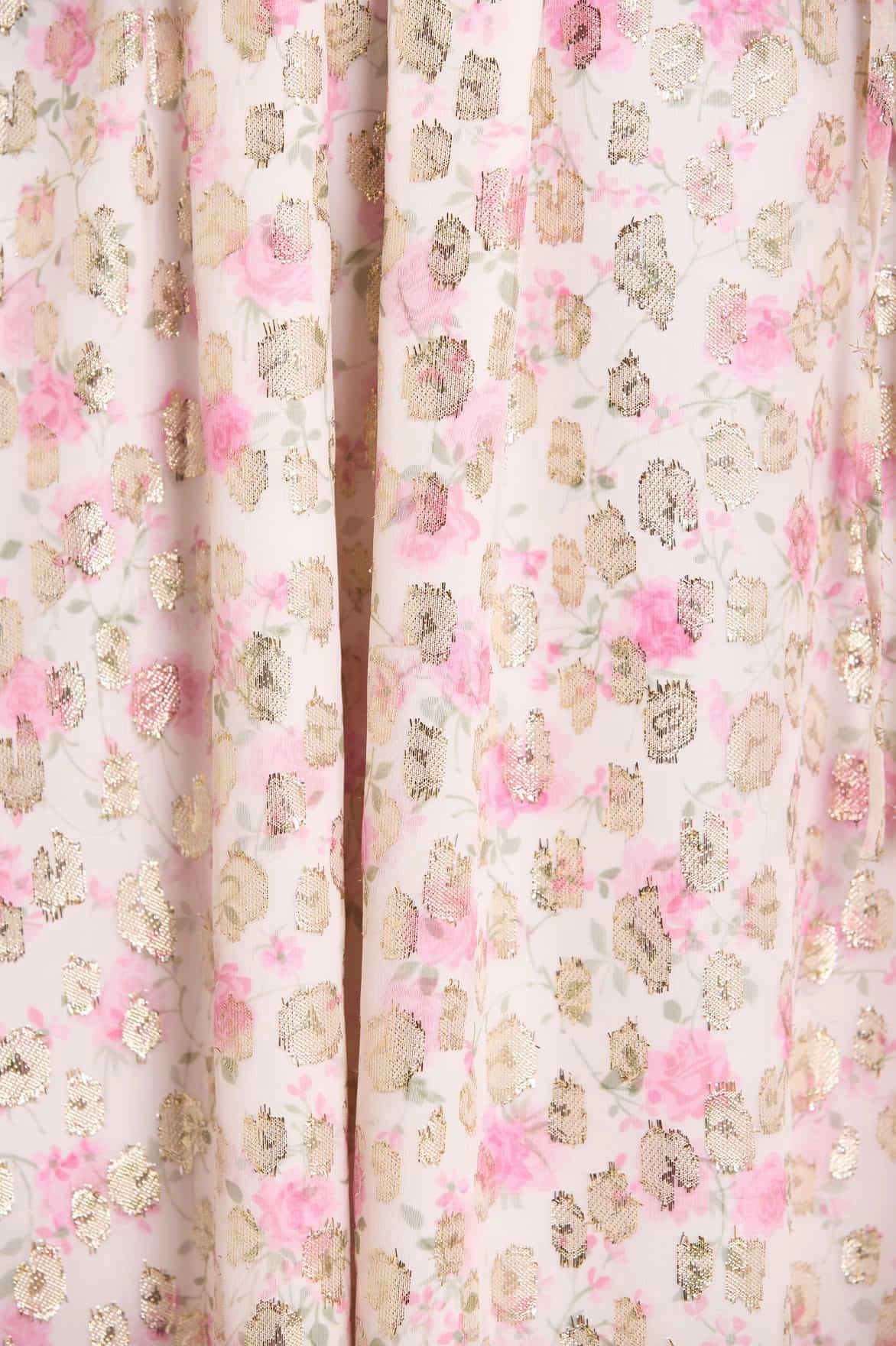 Everyday Style Breathable Design Rose Ditsy Lurex Midaxi Dress