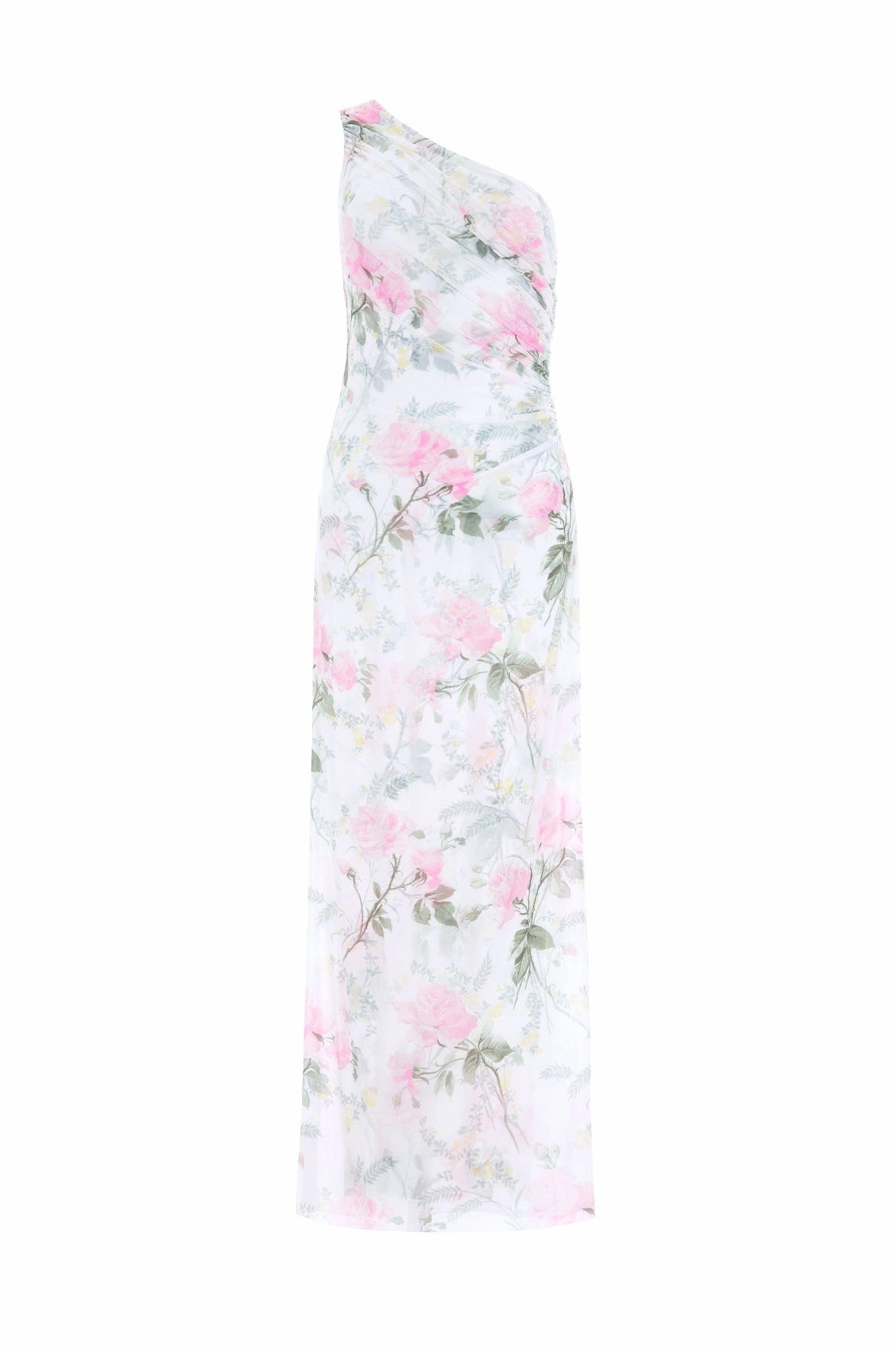 Rose Draped One-Shoulder Ankle Gown Trend Movement Summer Air