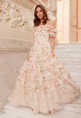 Rose Lisette Off-Shoulder Gown Comfortable shift dress