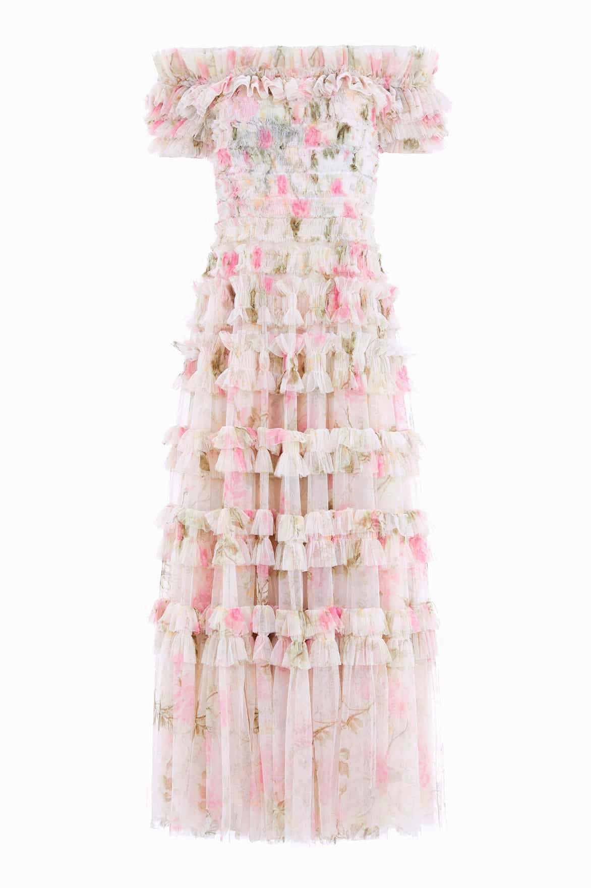 Rose Lisette Off-Shoulder Gown Silk-Blend Minimal Aesthetic