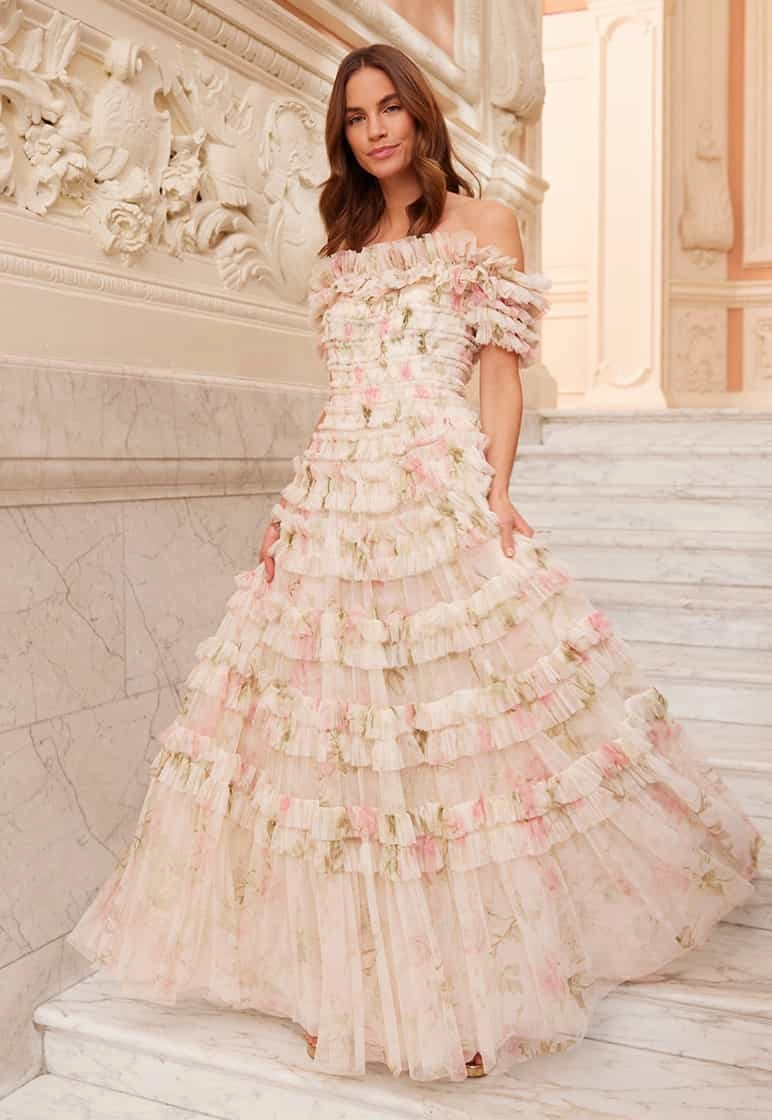 Rose Lisette Off-Shoulder Gown Subtle Look