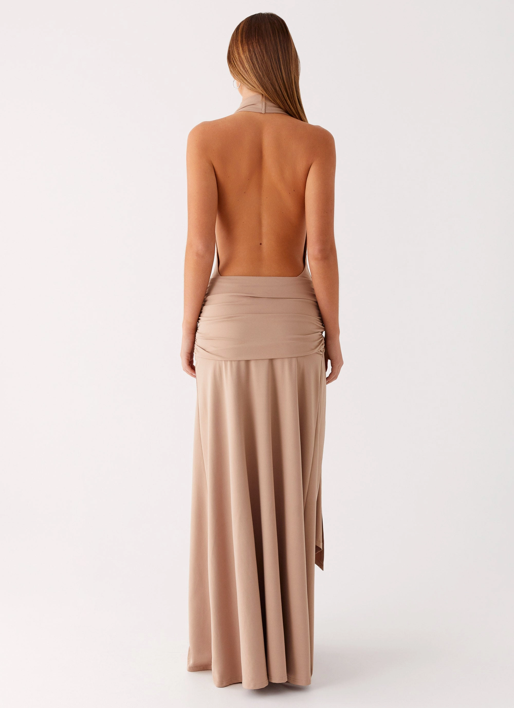 Rowan Ray Cowl Maxi Dress - Light Taupe