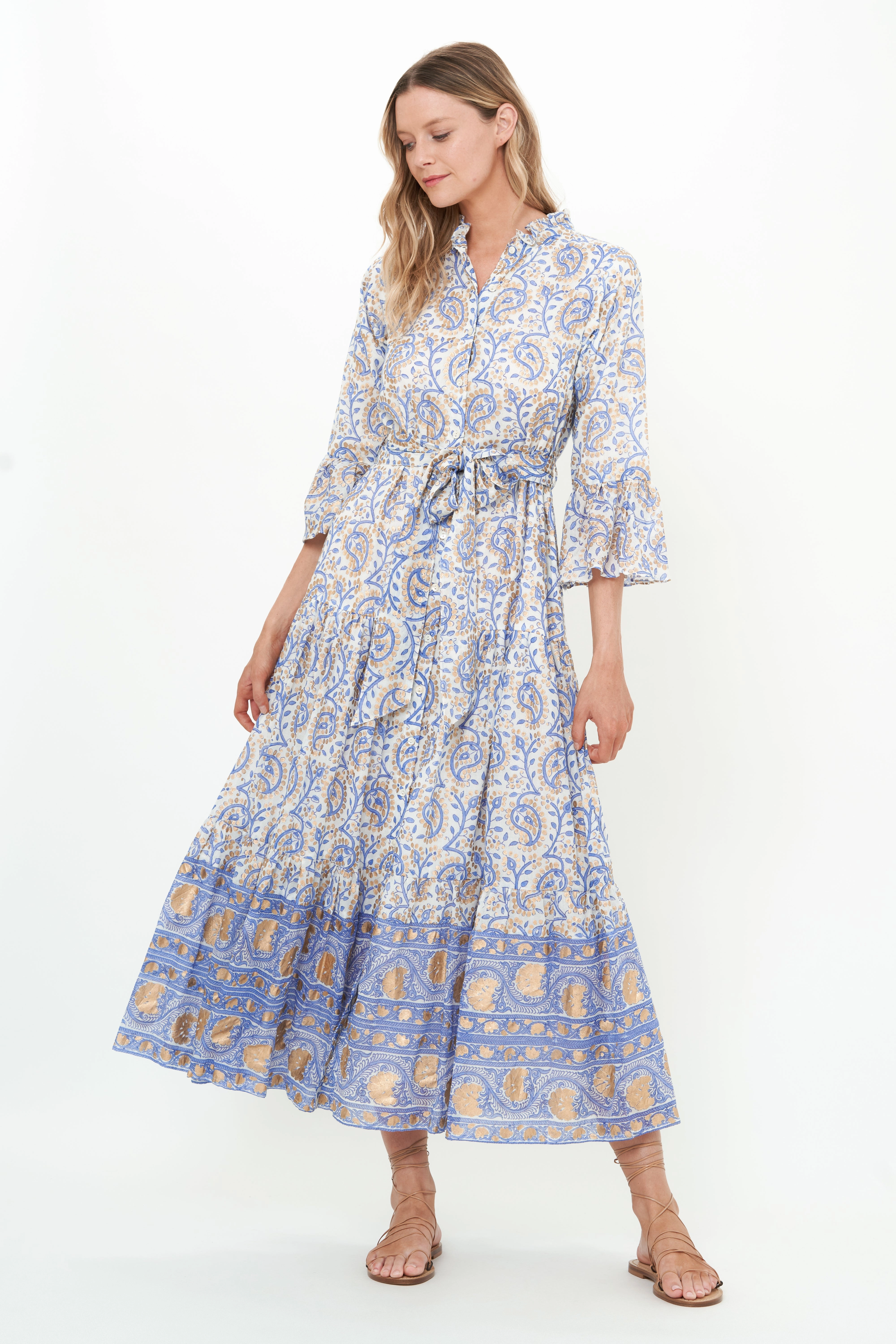 Dreamy Touch Ruffle Collar Bell Maxi