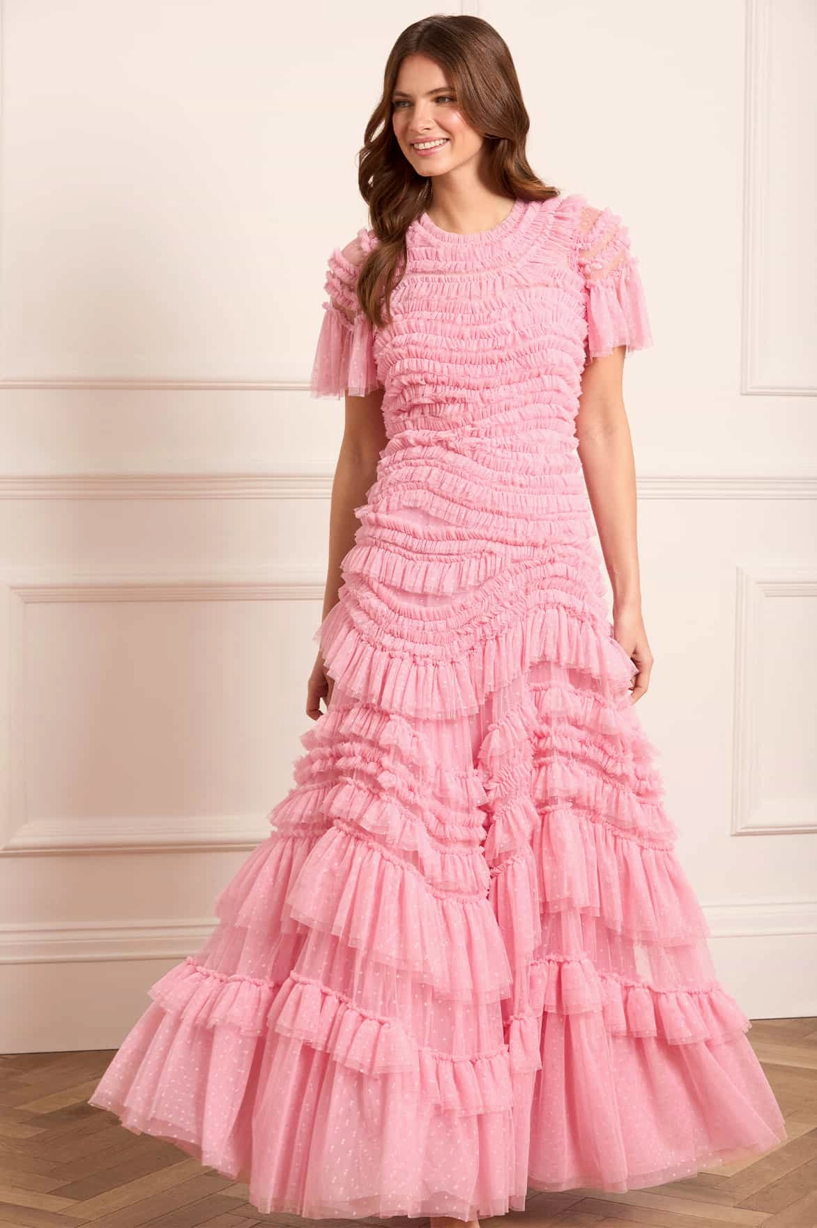 Simple Chic Wild Rose Short Sleeve Gown