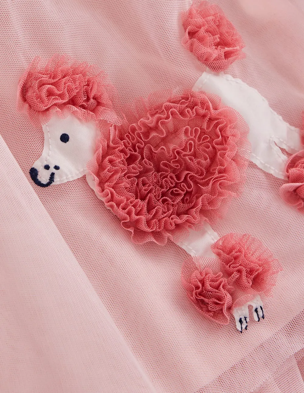 Youthful Look Velour Tulle Appliqu Dress-Chalk Pink Poodles