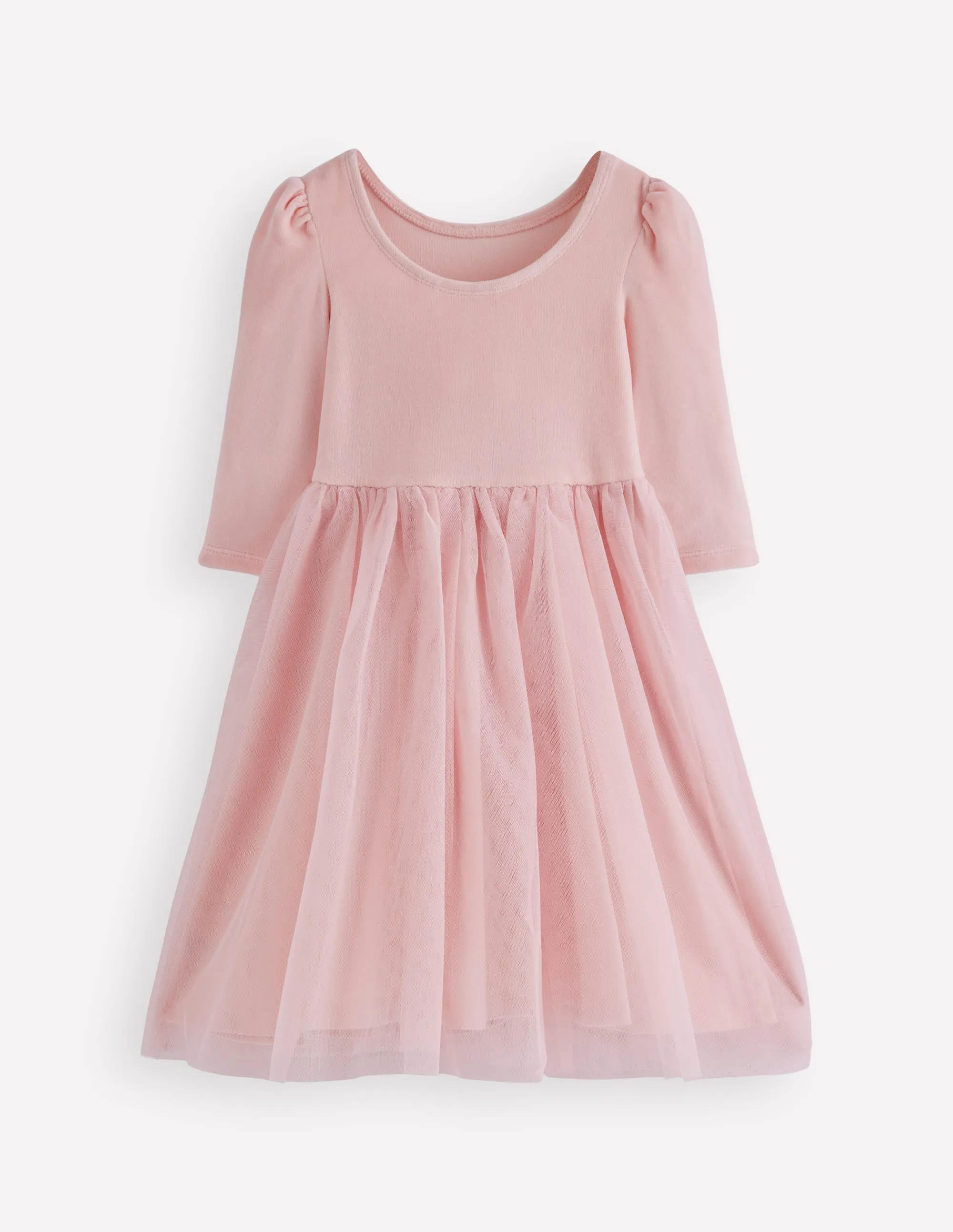 Velour Tulle Appliqu Dress-Chalk Pink Poodles Casual Days