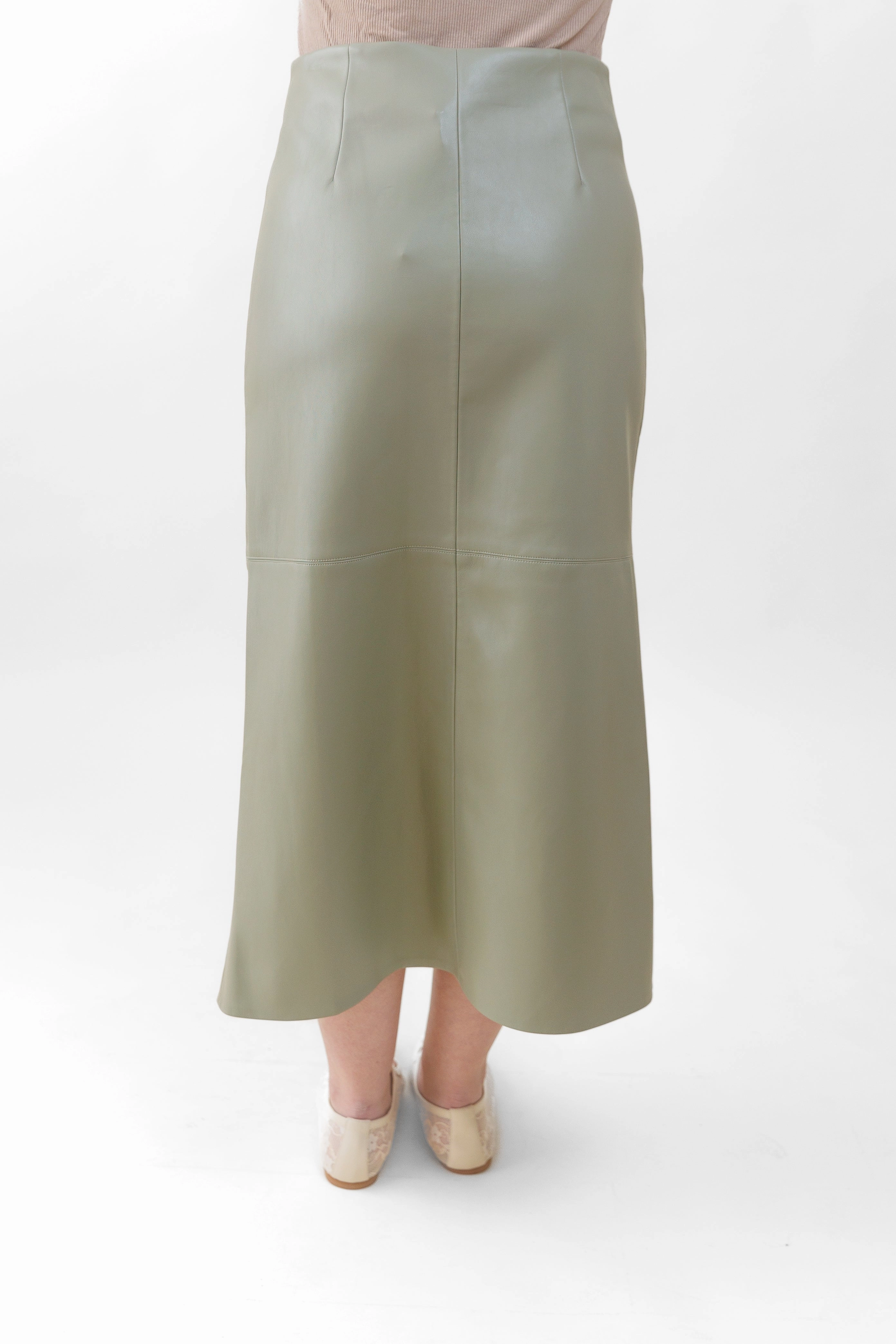 All Season Wear SADIE FAUX LEATHER MIDI SKIRT