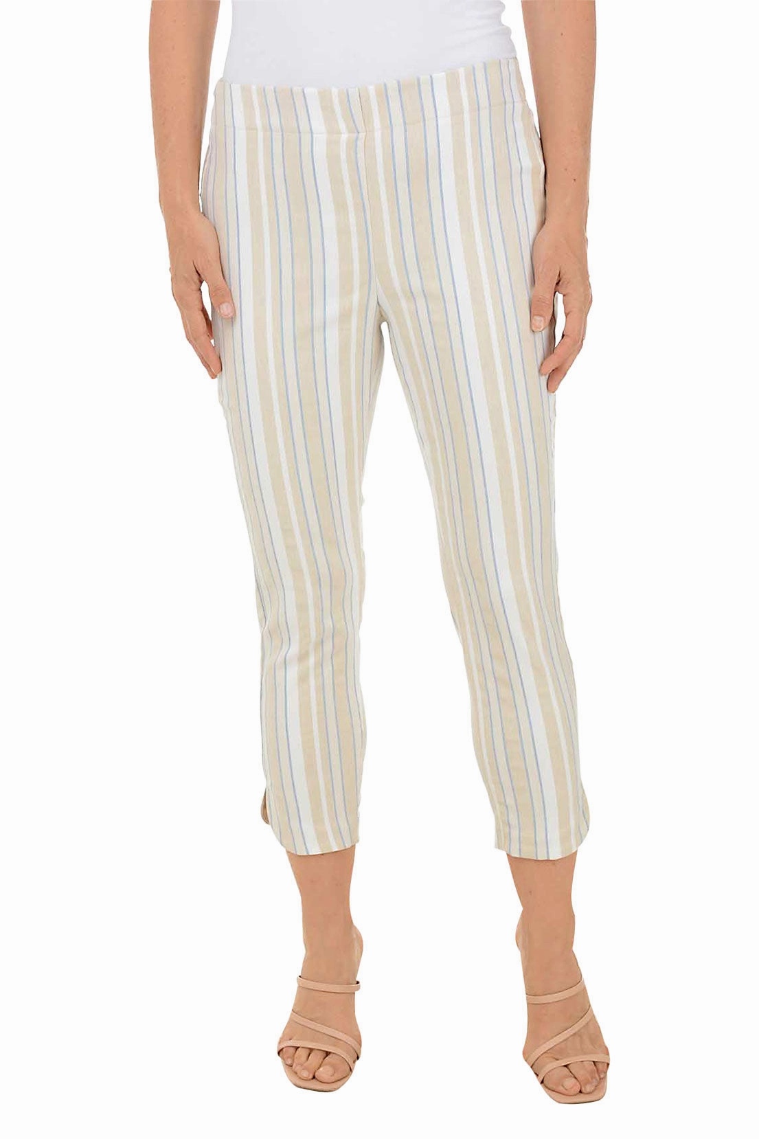 Urban Comfort Safari Striped Tulip Hem Capri Pant