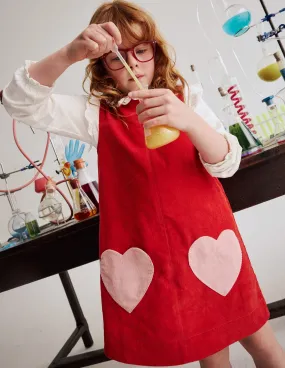 Saffy Cord Pinafore Dress-Poppy Red Comfortable Layer