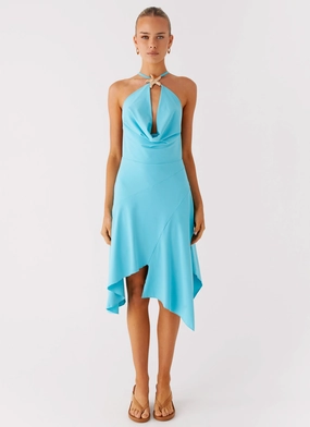 Salt Kiss Midi Dress - Turquoise