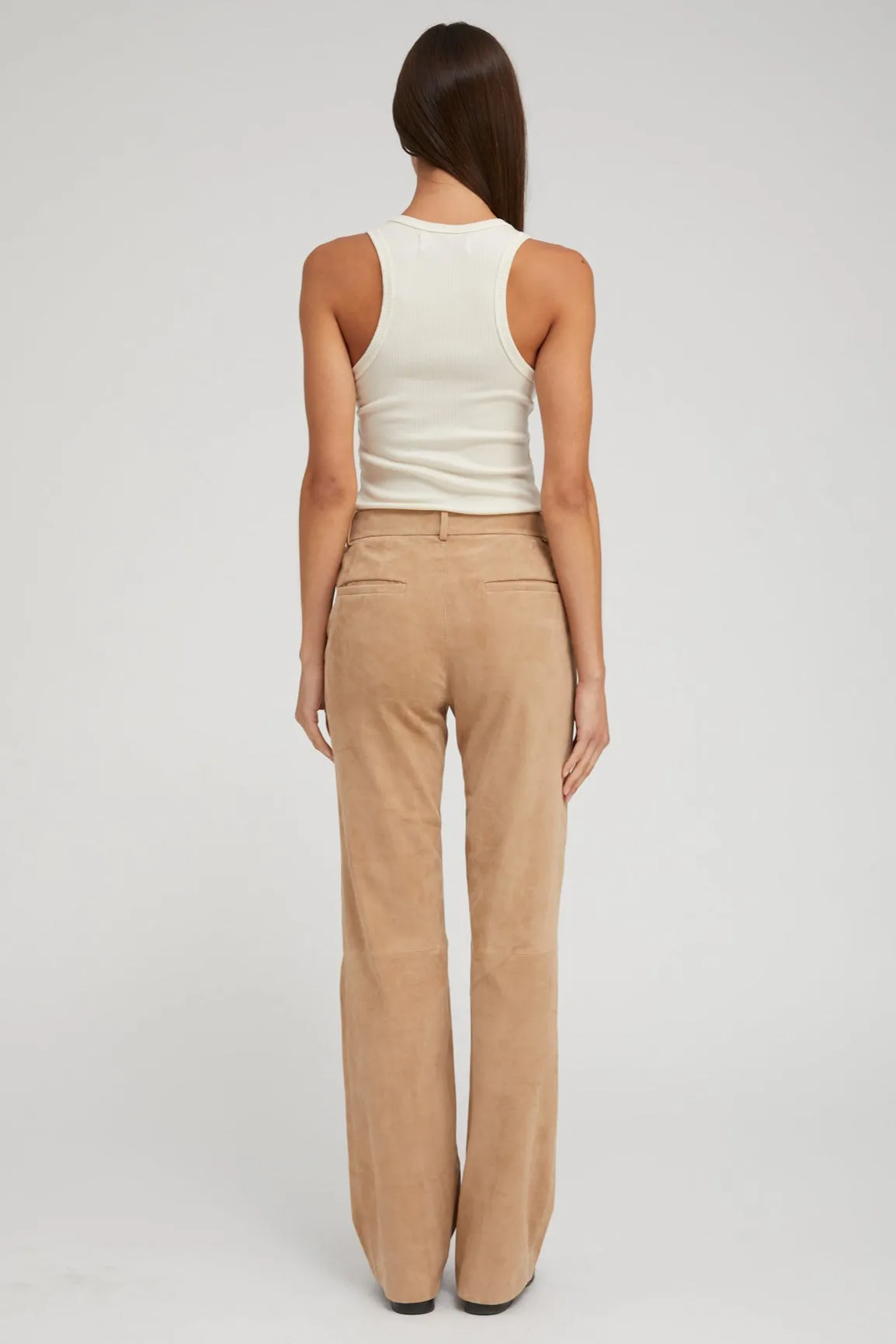 Roomy Fit MoistureWickingFabric Sand Suede Classic Trousers