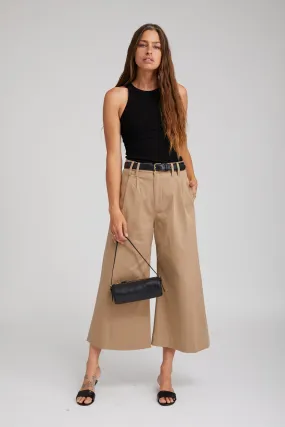 Sand Twill Culotte Trousers Low Bulk Work Friendly