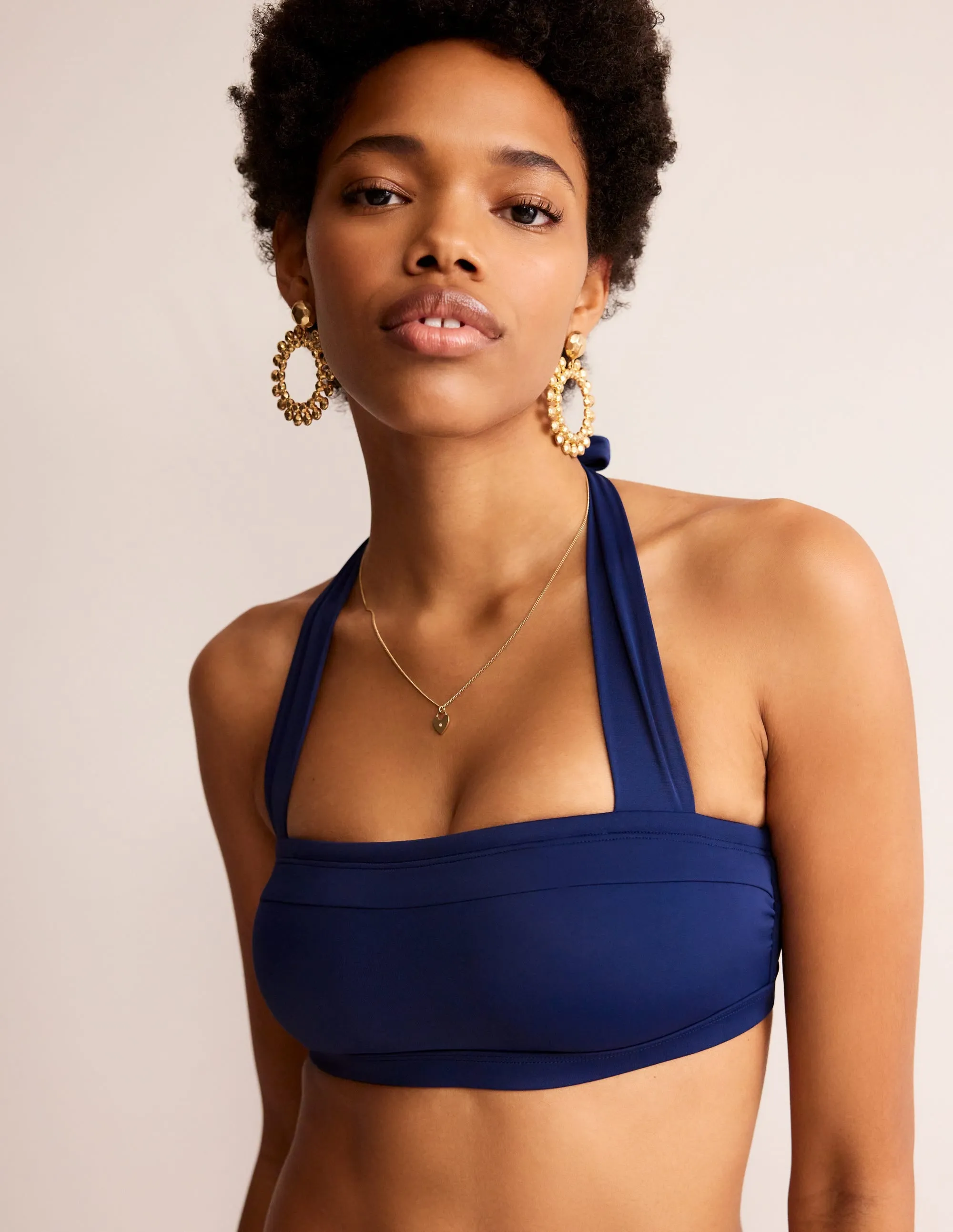Beach Comfort Santorini Bikini Top-Navy