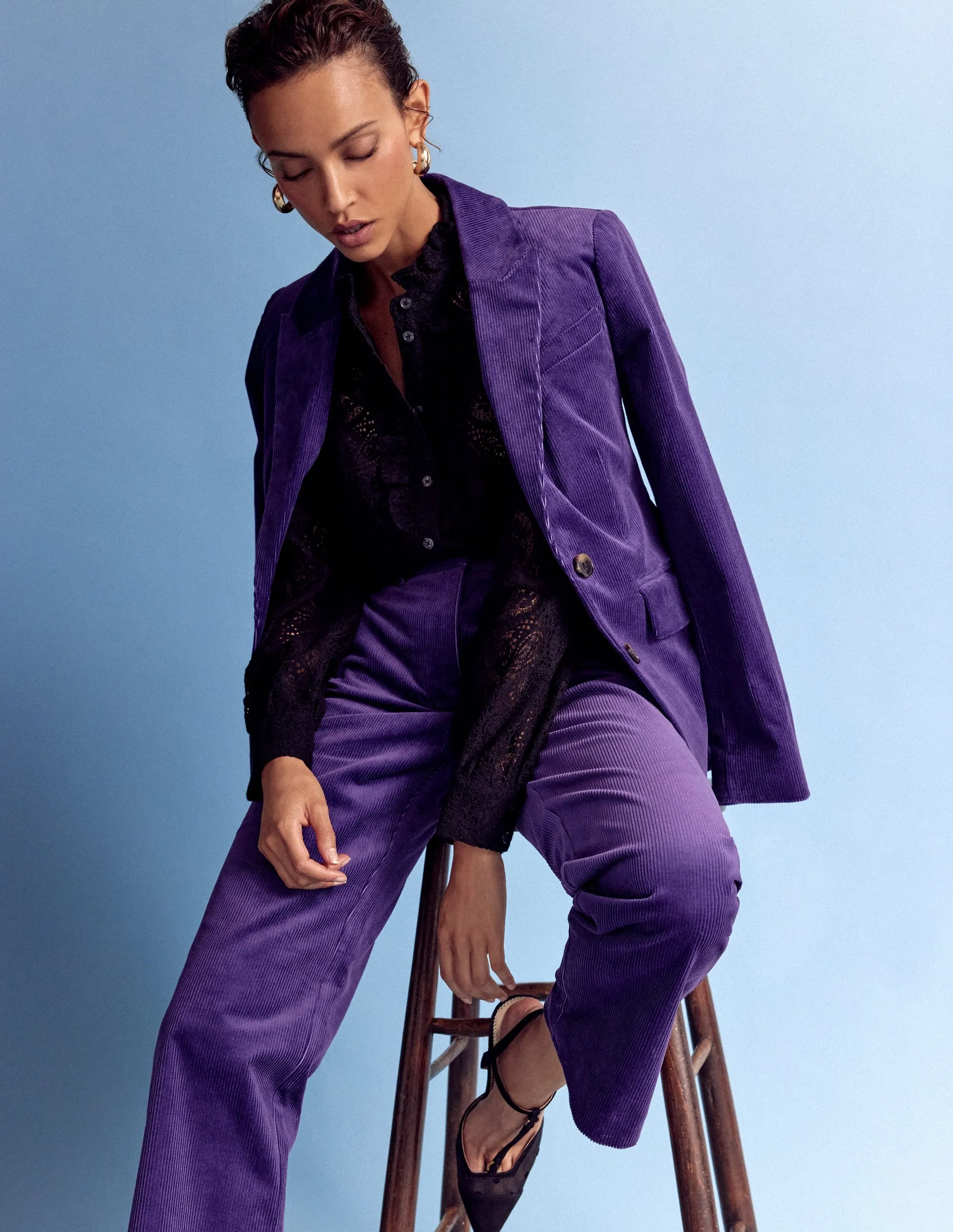 Sasha Lace Top-Black Reflective Trims Anti Pill Surface