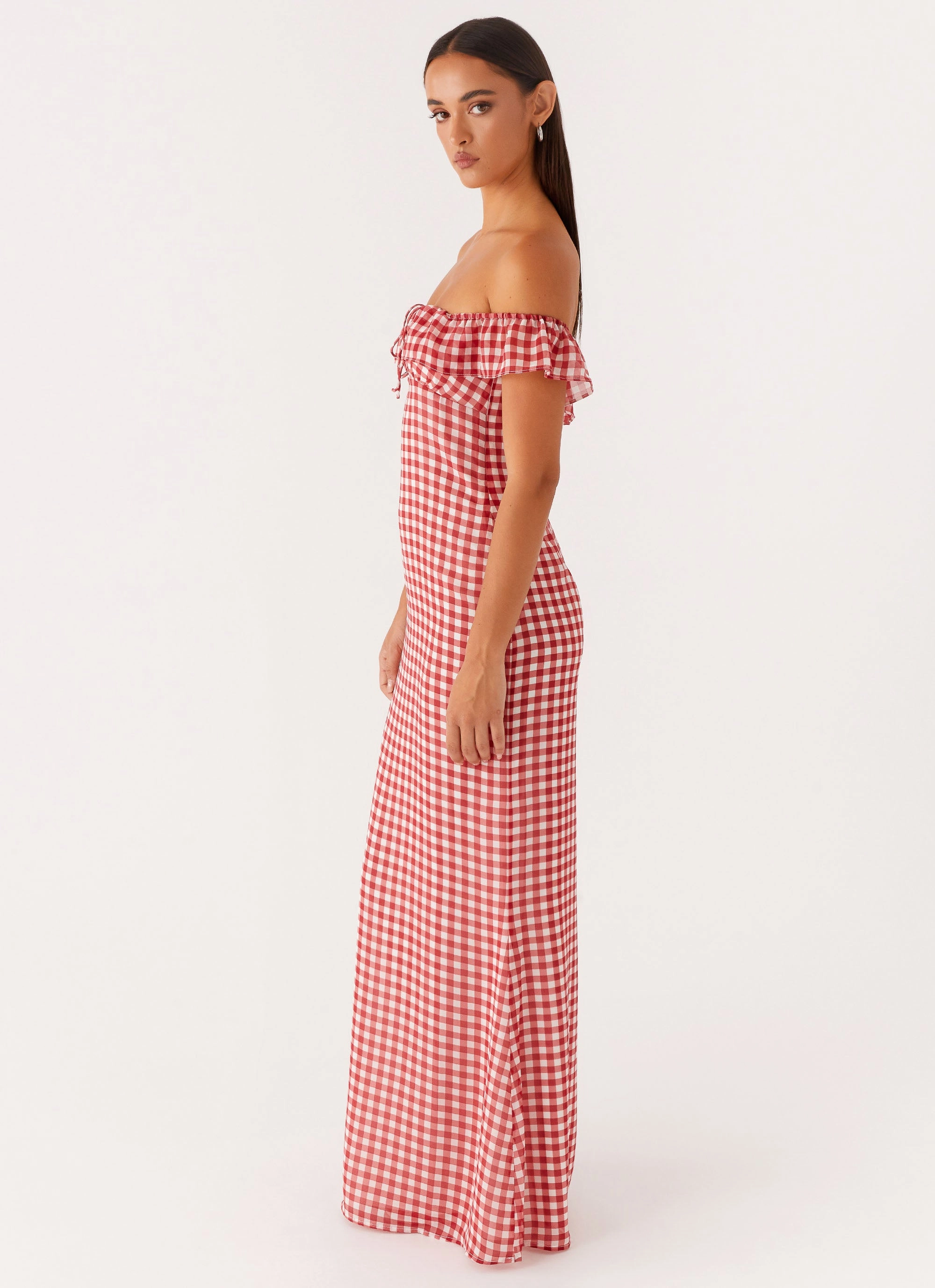Scarlet Cherry Maxi Dress - Red Gingham