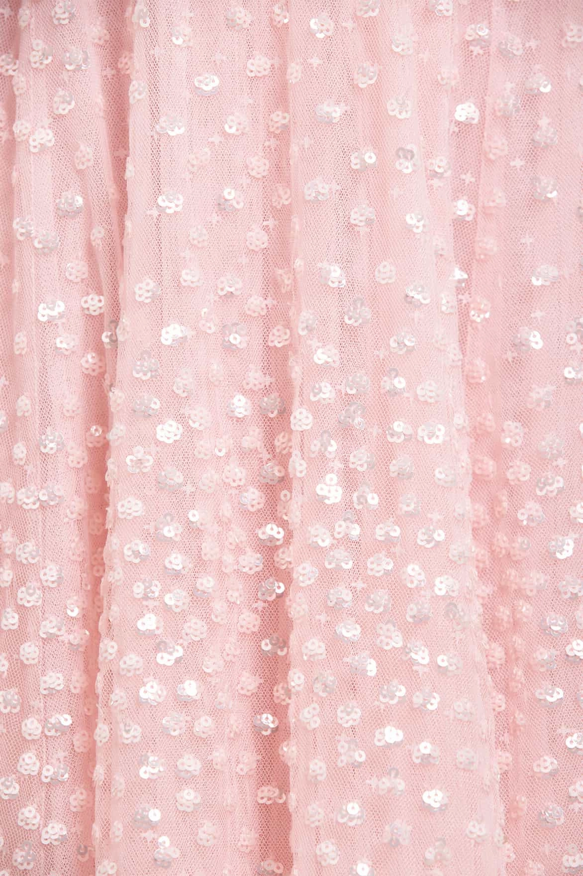 Scatter Dot Cape Sleeve Ankle Gown Flared-Hem