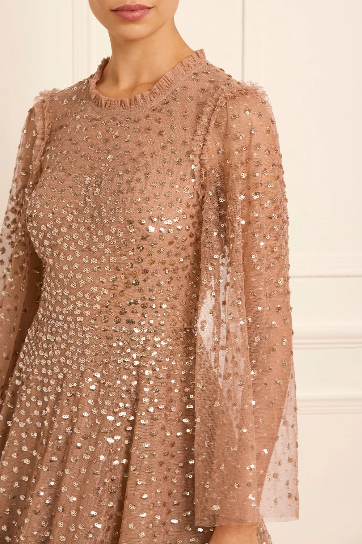 Scatter Dot Round Neck Ankle Gown New York