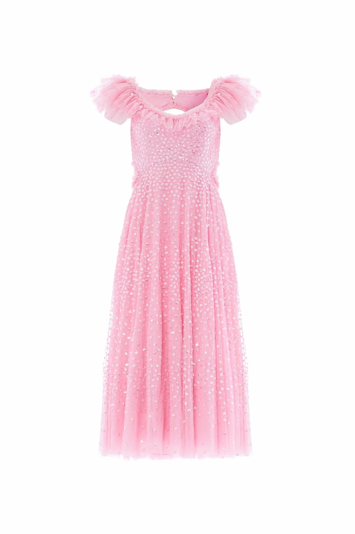 Scatter Dot Ruffle Backless Ballerina Dress travel mode