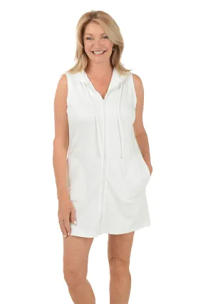 Sea Turtles Textured Sleeveless Hoodie Cover-Up Sporty Tee