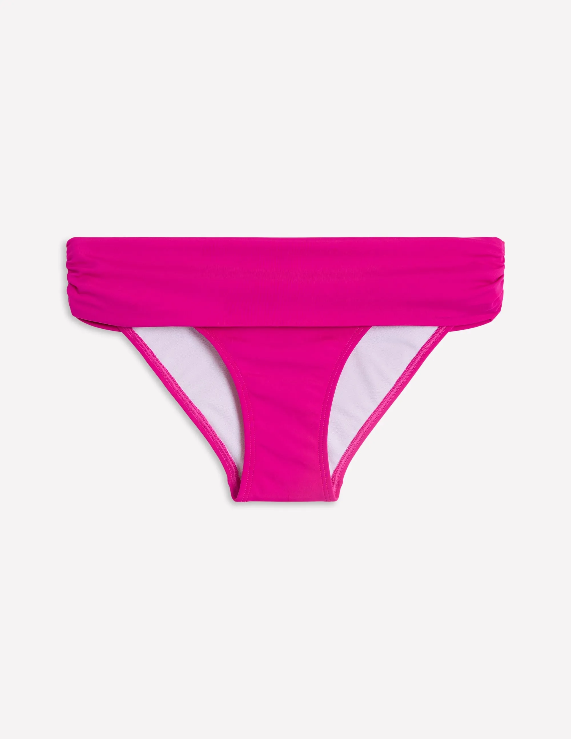 Mesh Lining Rubber Free Elastic Bands Classic Fold Bikini Bottoms-Jewel Pink