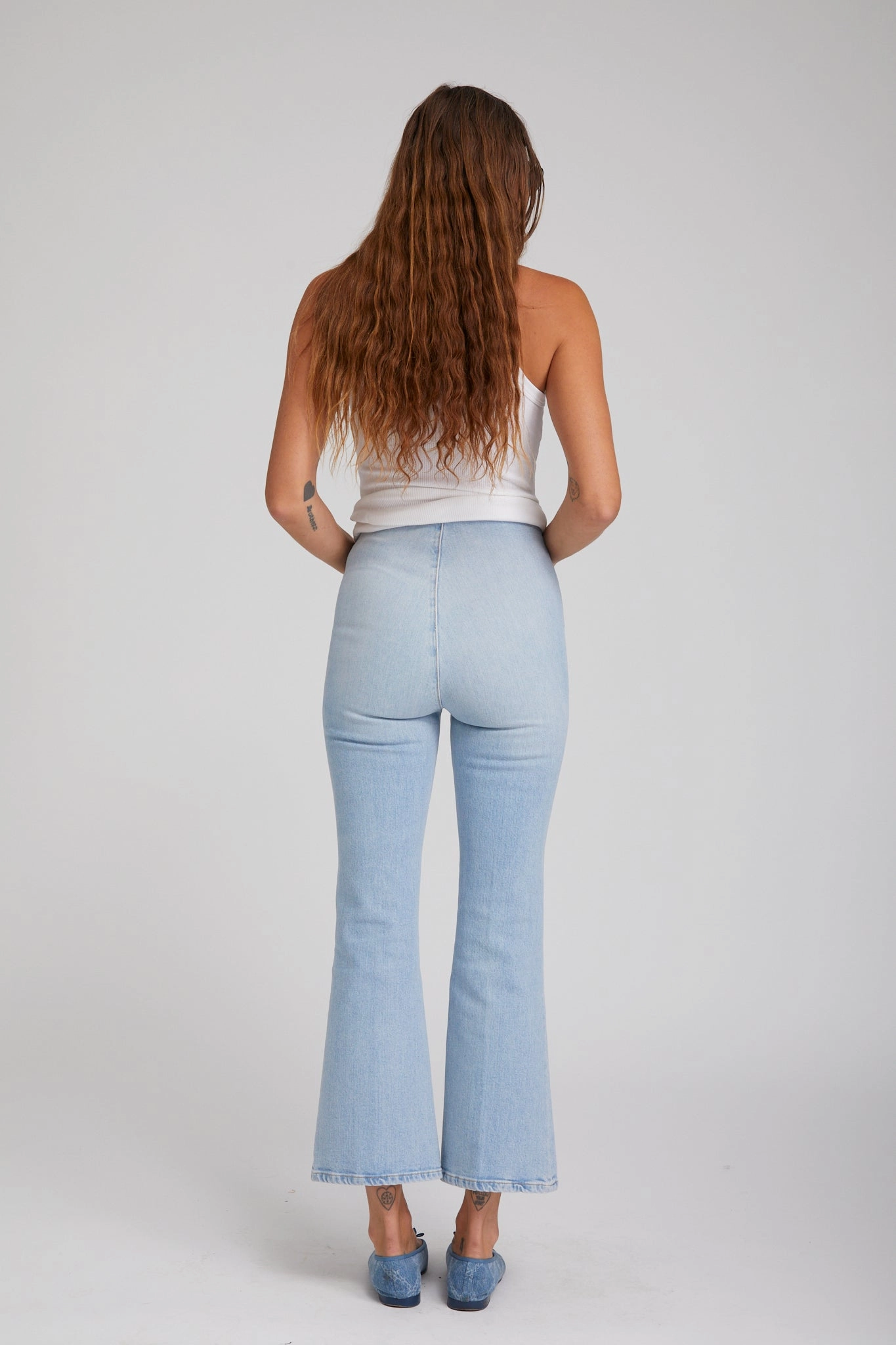 Reversible design Francoise Crop Flare Denim Leggings