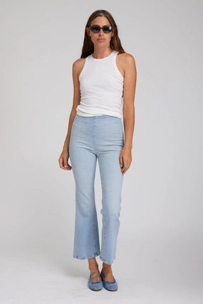Francoise Crop Flare Denim Leggings AntiStaticInnerLining