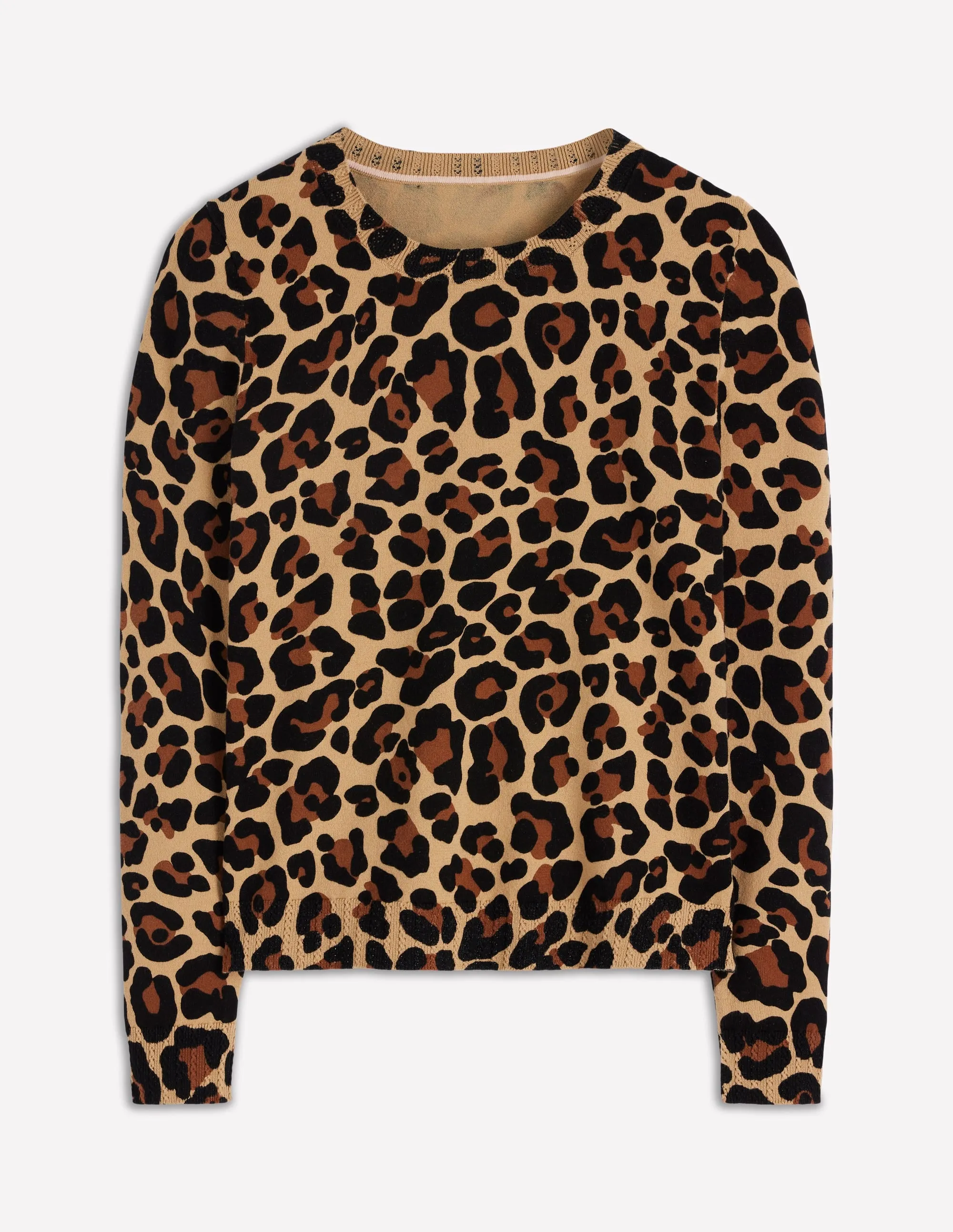 Emilia Cotton Crew Jumper-Cheetah Pop Seasonal Trend Autumn Fashion