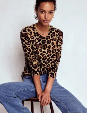Emilia Cotton Crew Jumper-Cheetah Pop Essential Layer Seasonal Casual Look
