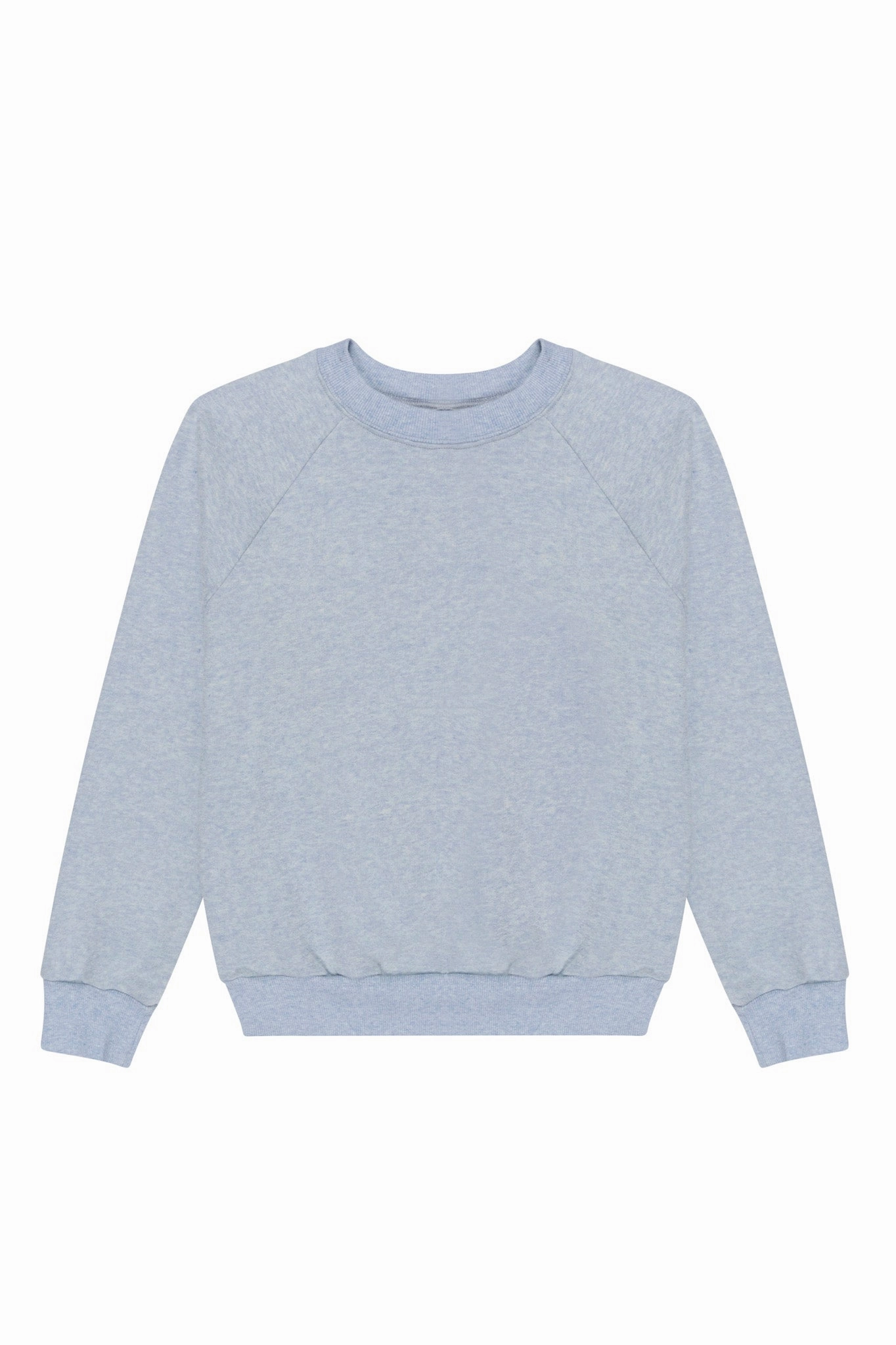 Hidden Pocket Ice Blue Melange Shrunken Raglan Sweatshirt