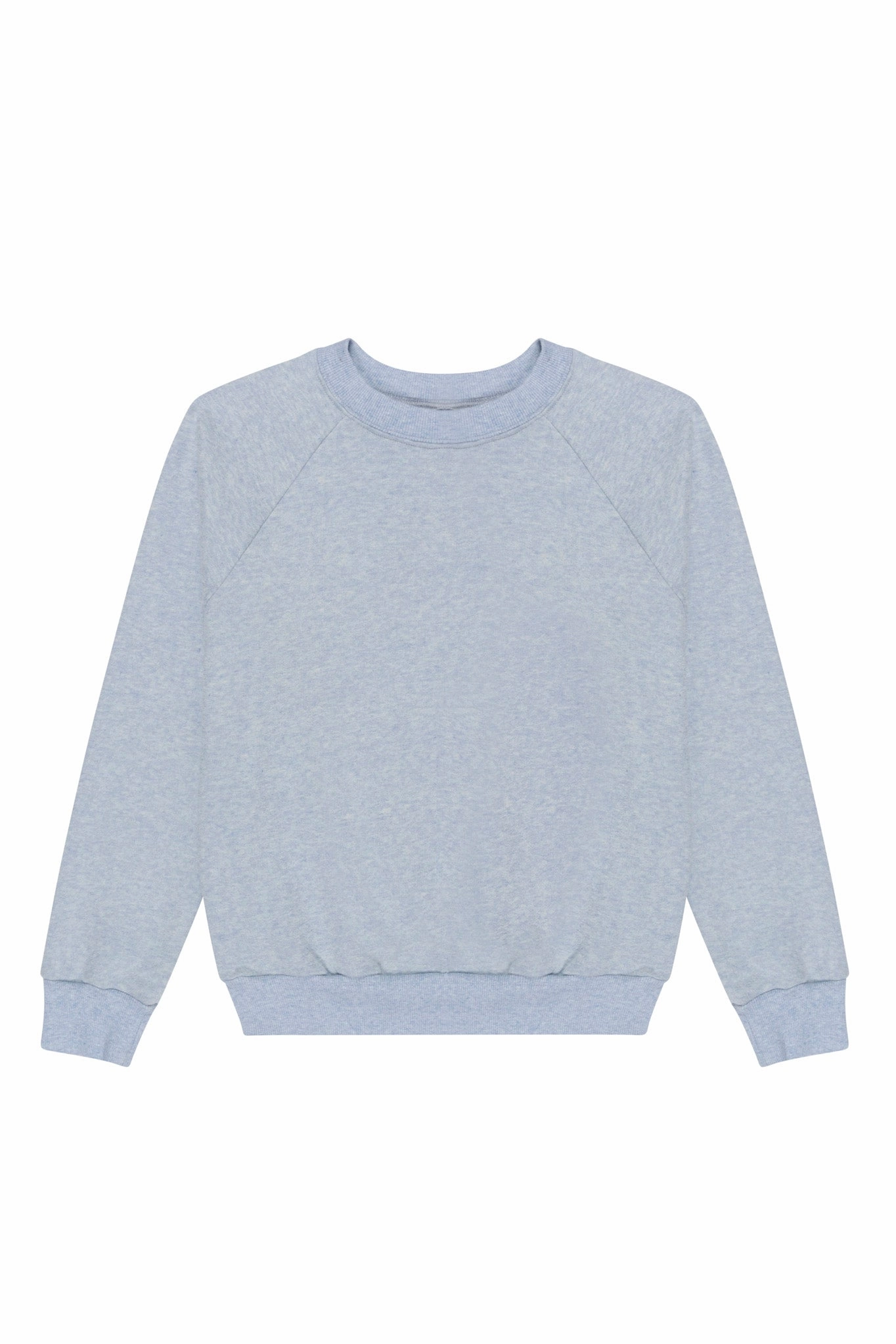 Ice Blue Melange Shrunken Raglan Sweatshirt MeshPanelIntegration