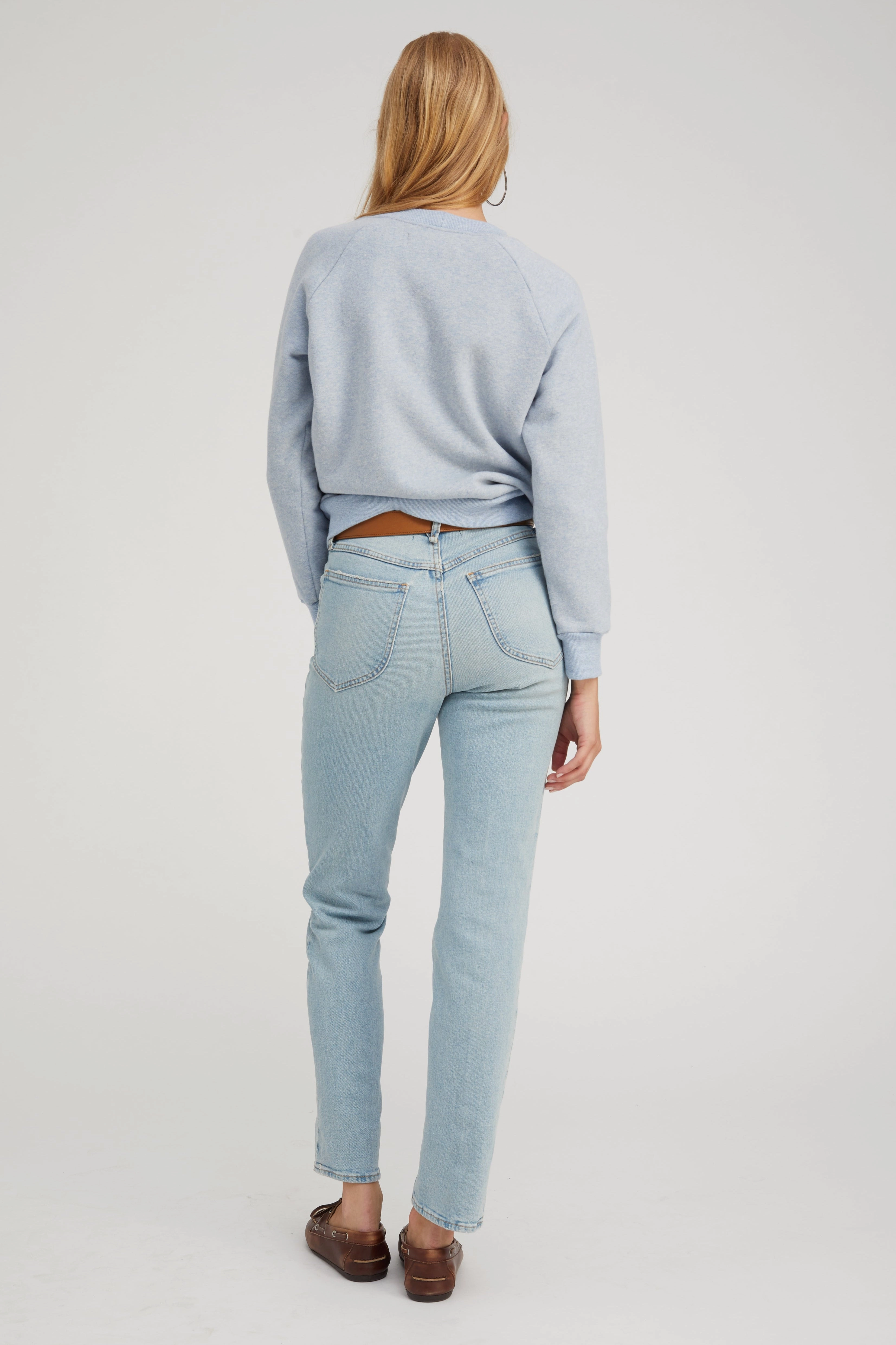 FrictionResistant Edges Ice Blue Melange Shrunken Raglan Sweatshirt