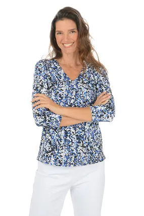 Growing Vine UPF50  V-Neck Top Recycled Polyester Material