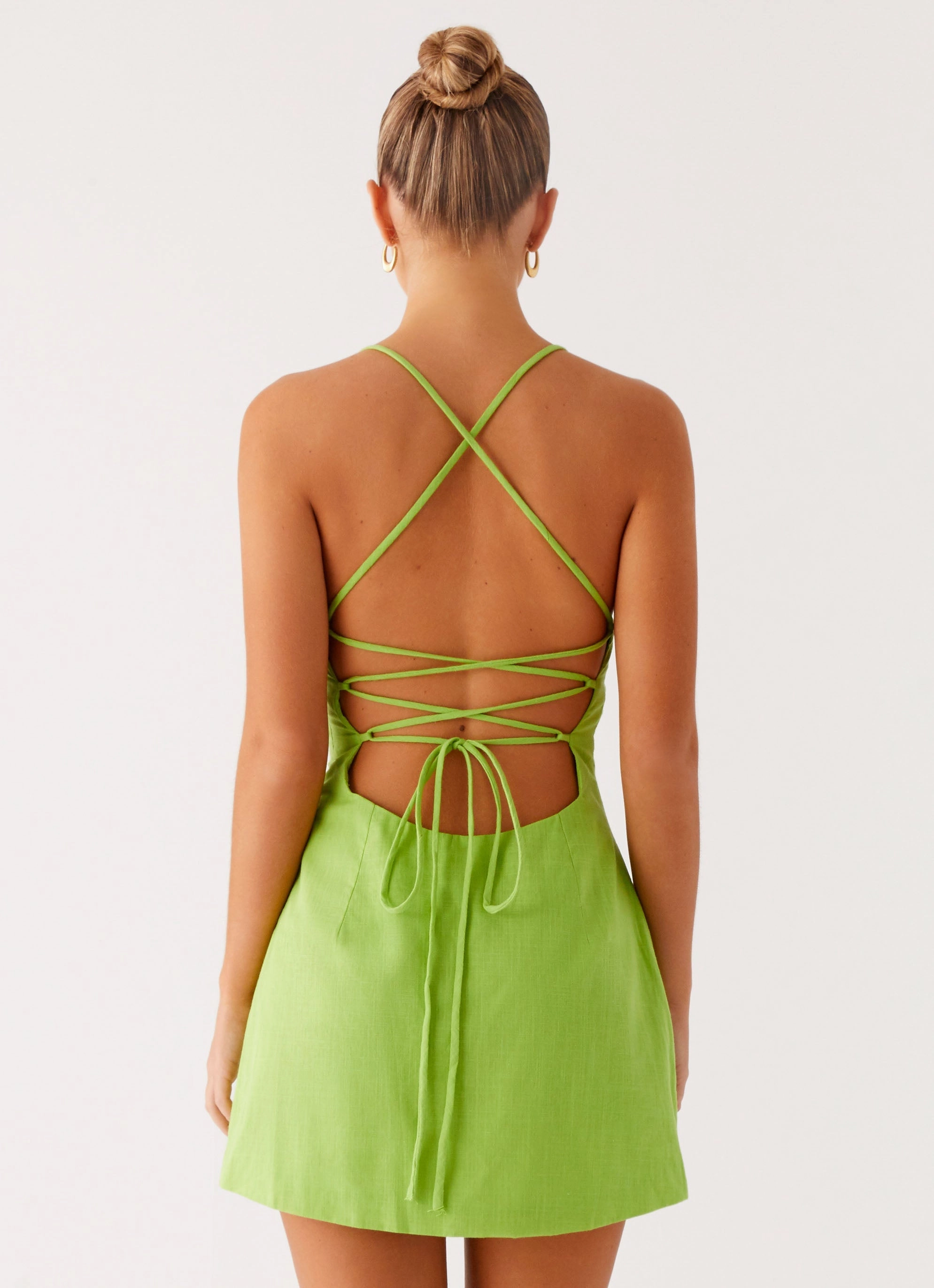 Seaside Escape Mini Dress - Lime